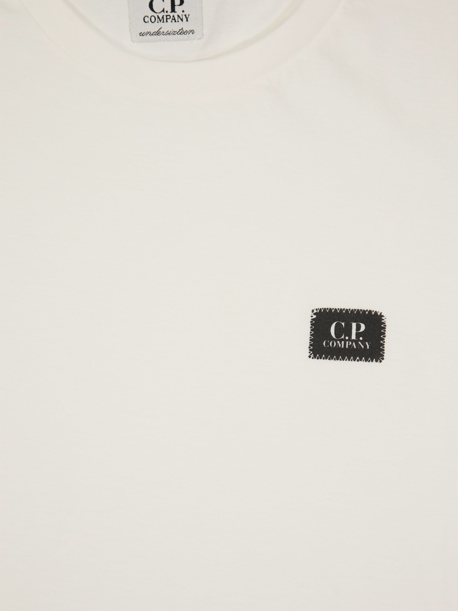 Shop C.p. Company Crew-neck T-shirt With Logo In White