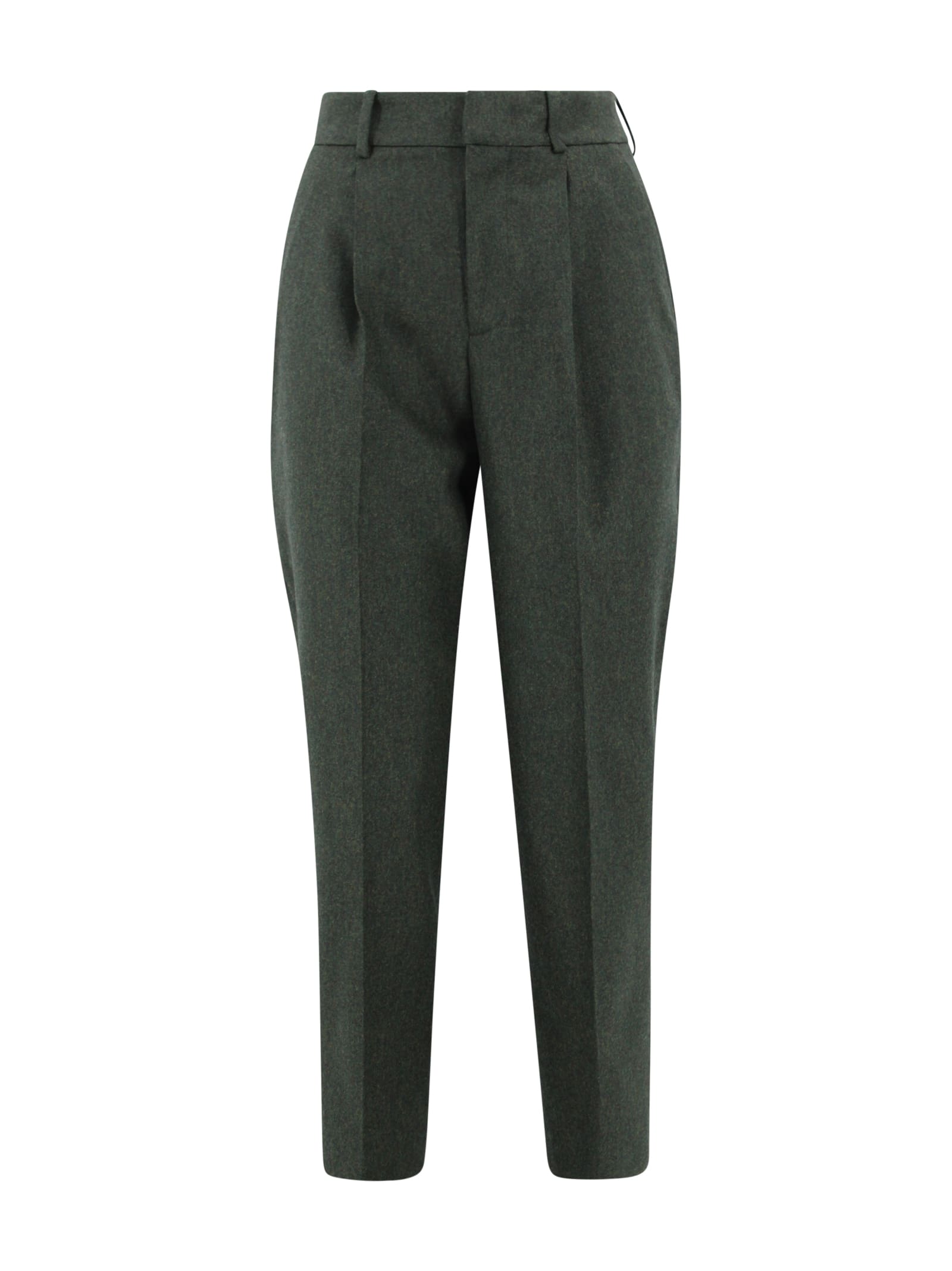 Pt Torino Wool Trousers In Green