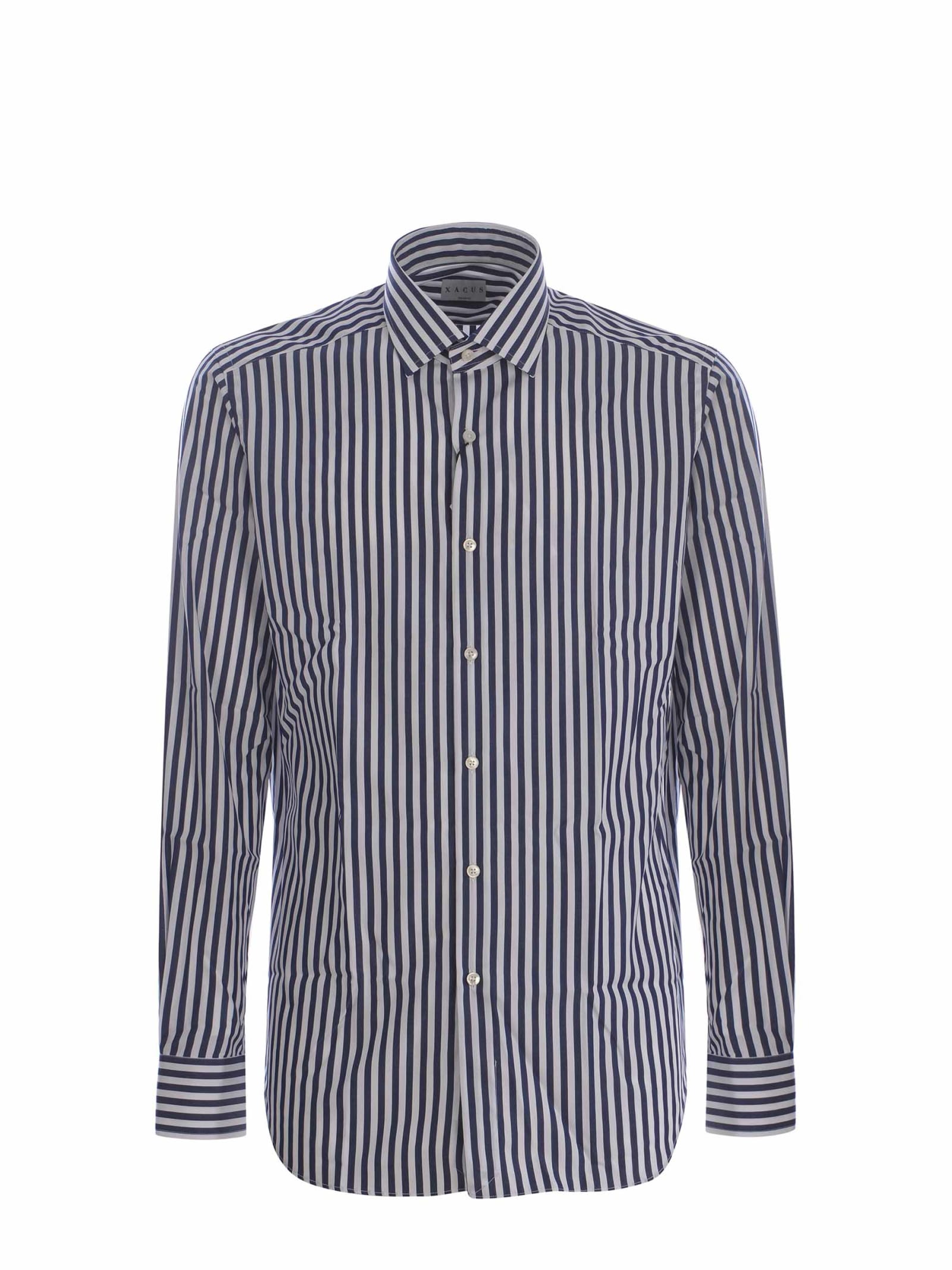 Shop Xacus Shirt  Made Of Poplin In Blue