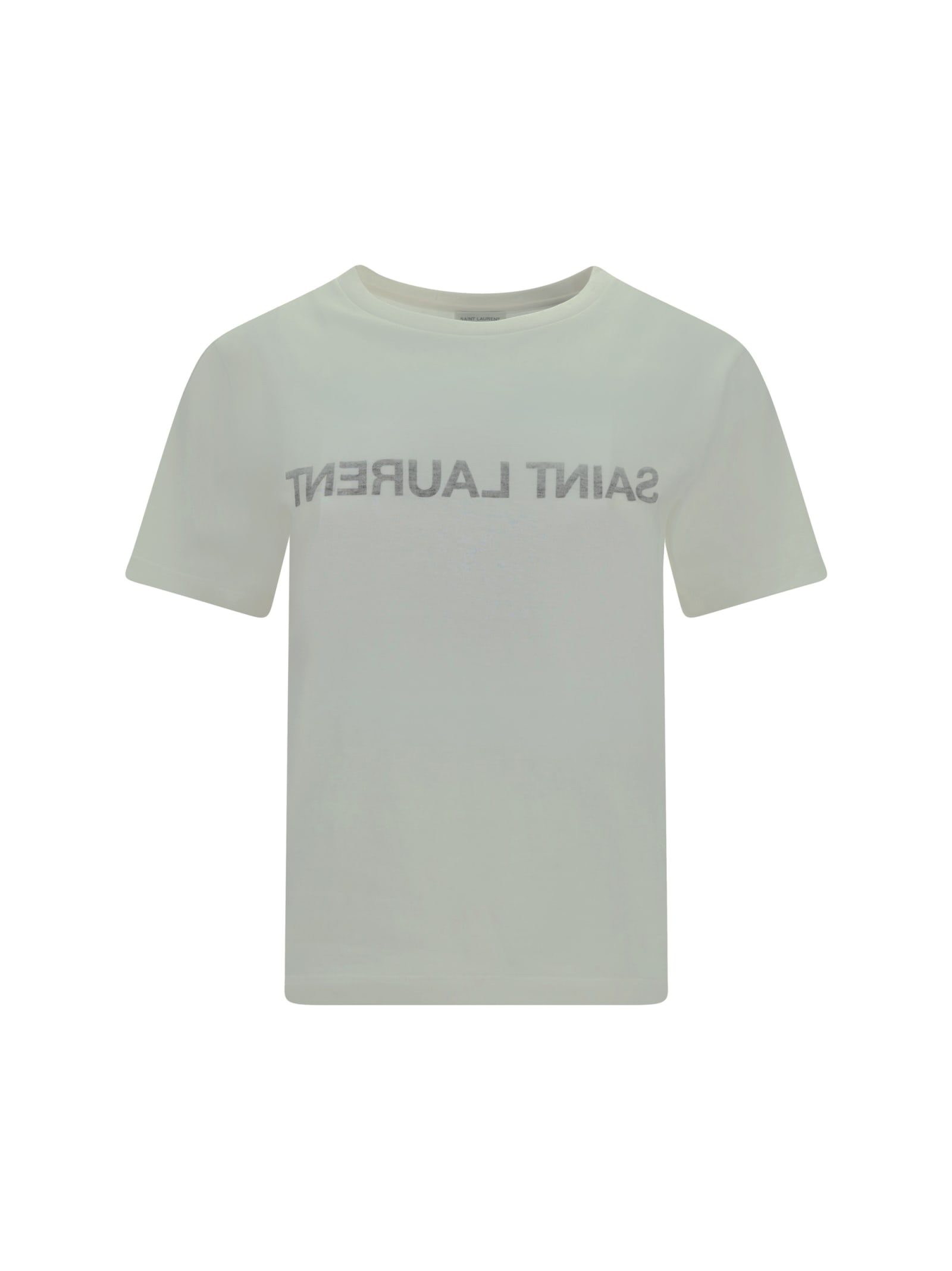 Shop Saint Laurent T-shirt In Naturel/noir