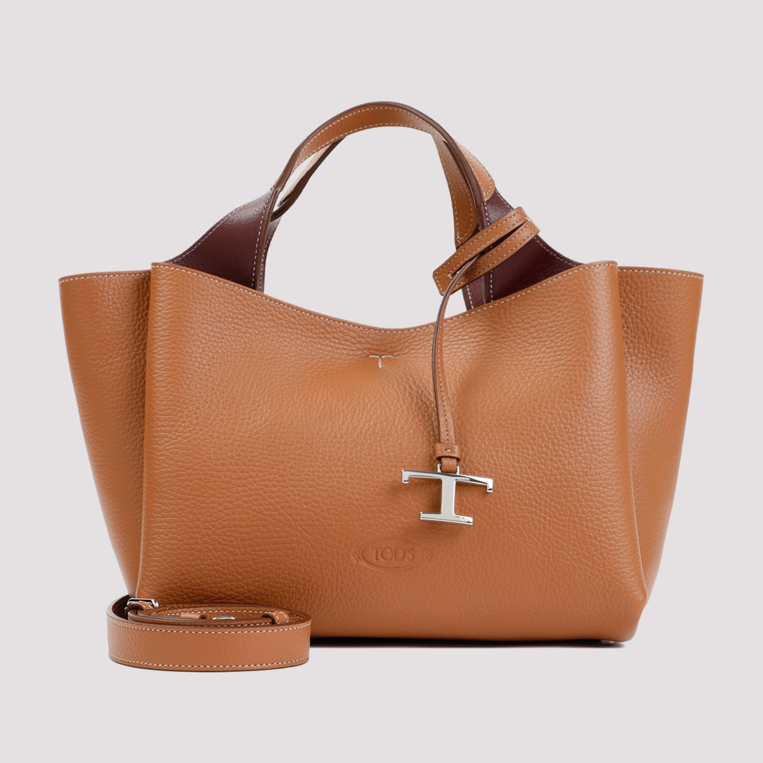 TOD'S BAULETTO SACCA GRAINED LEATHER BAG 