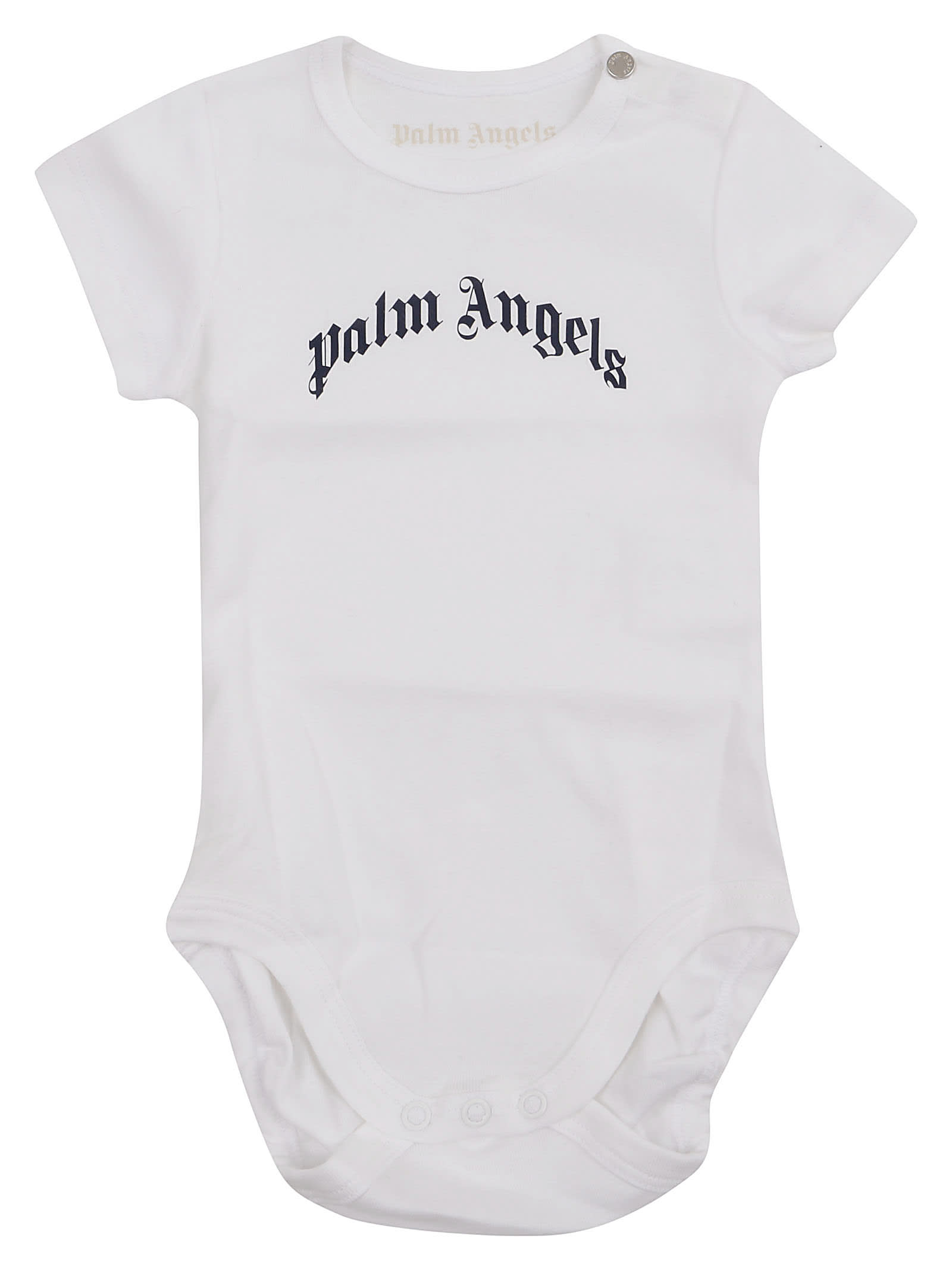 Palm Angels Curved Logo Body White Navy Blue