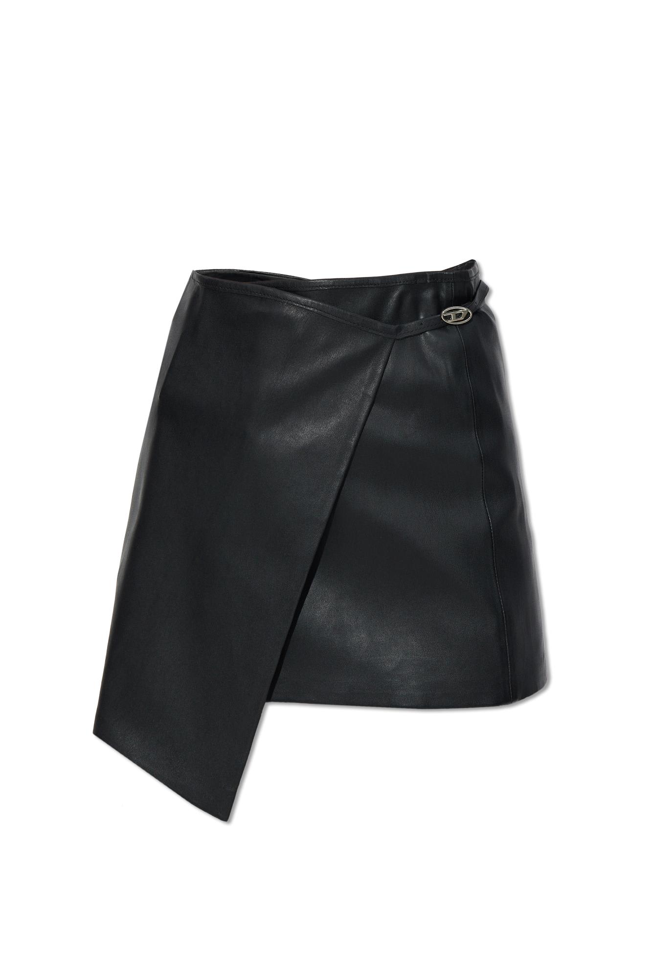 Shop Diesel L-kesselle Leather Skirt