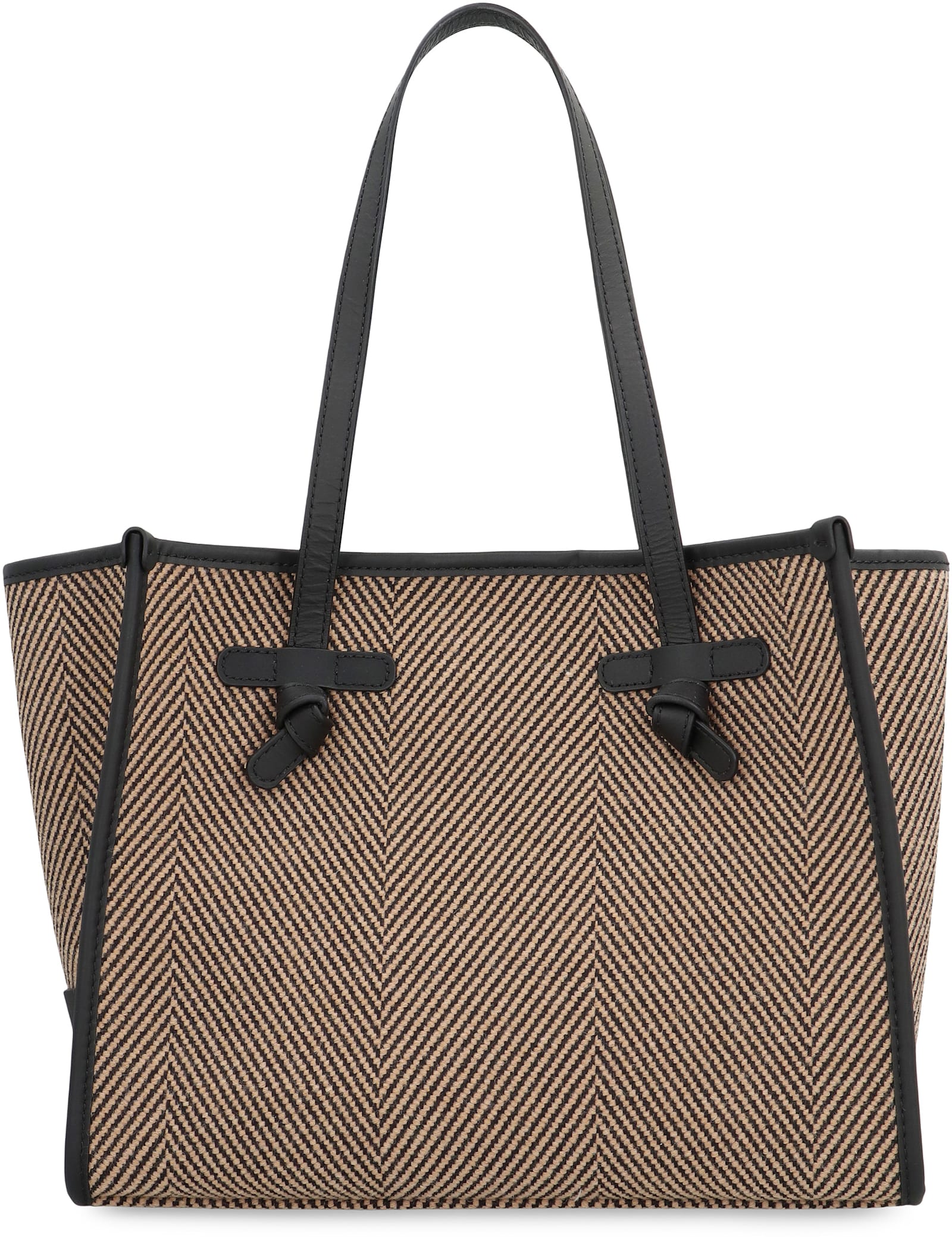 Gianni Chiarini Marcella Herringbone Knot Tote Bag In Brown