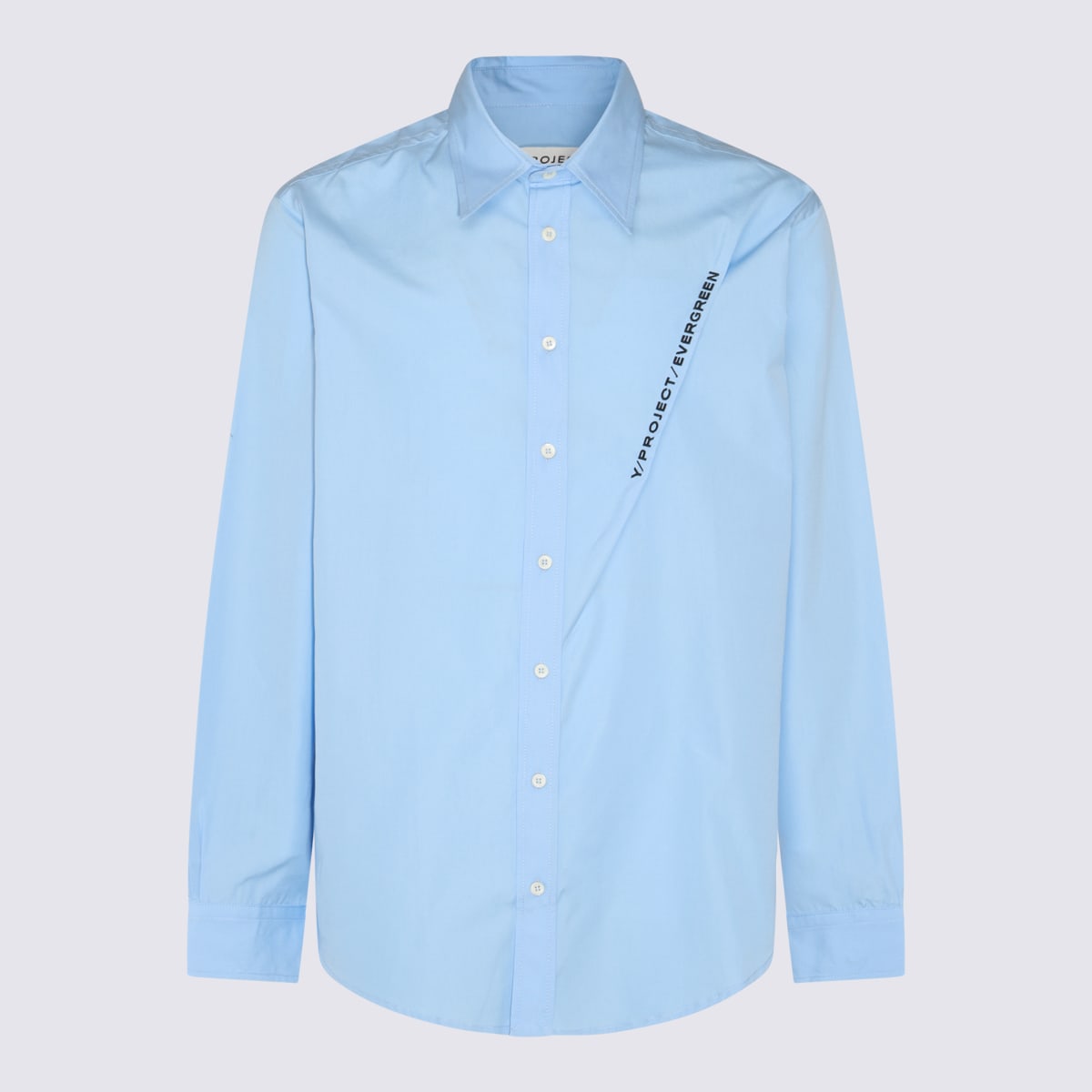 Shop Y/project Light Blue Cotton Shirt