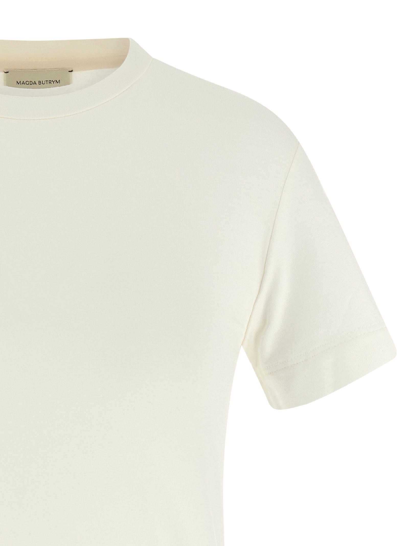 Magda Butrym Crochet-trimmed Cotton-jersey T-shirt In White