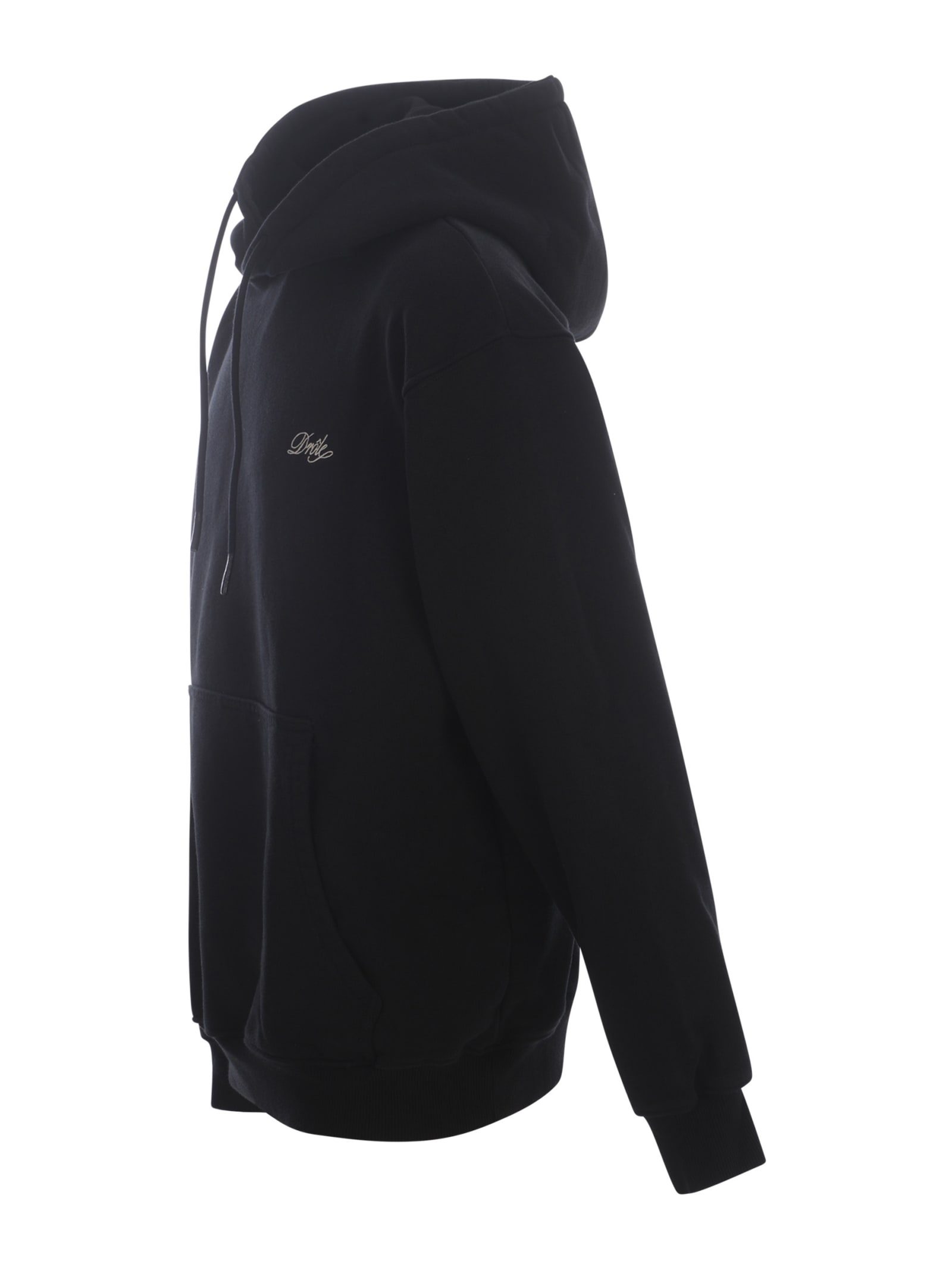 Shop Drôle De Monsieur Hooded Sweatshirt Drole De Monsieur In Cotton In Black