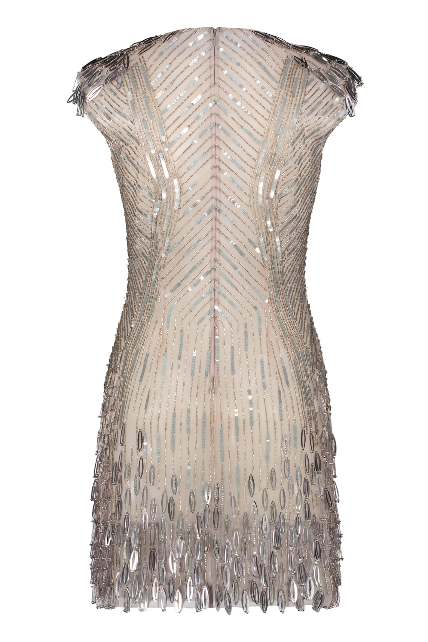 Alberta Ferretti Sequin Mini-dress In Neutral