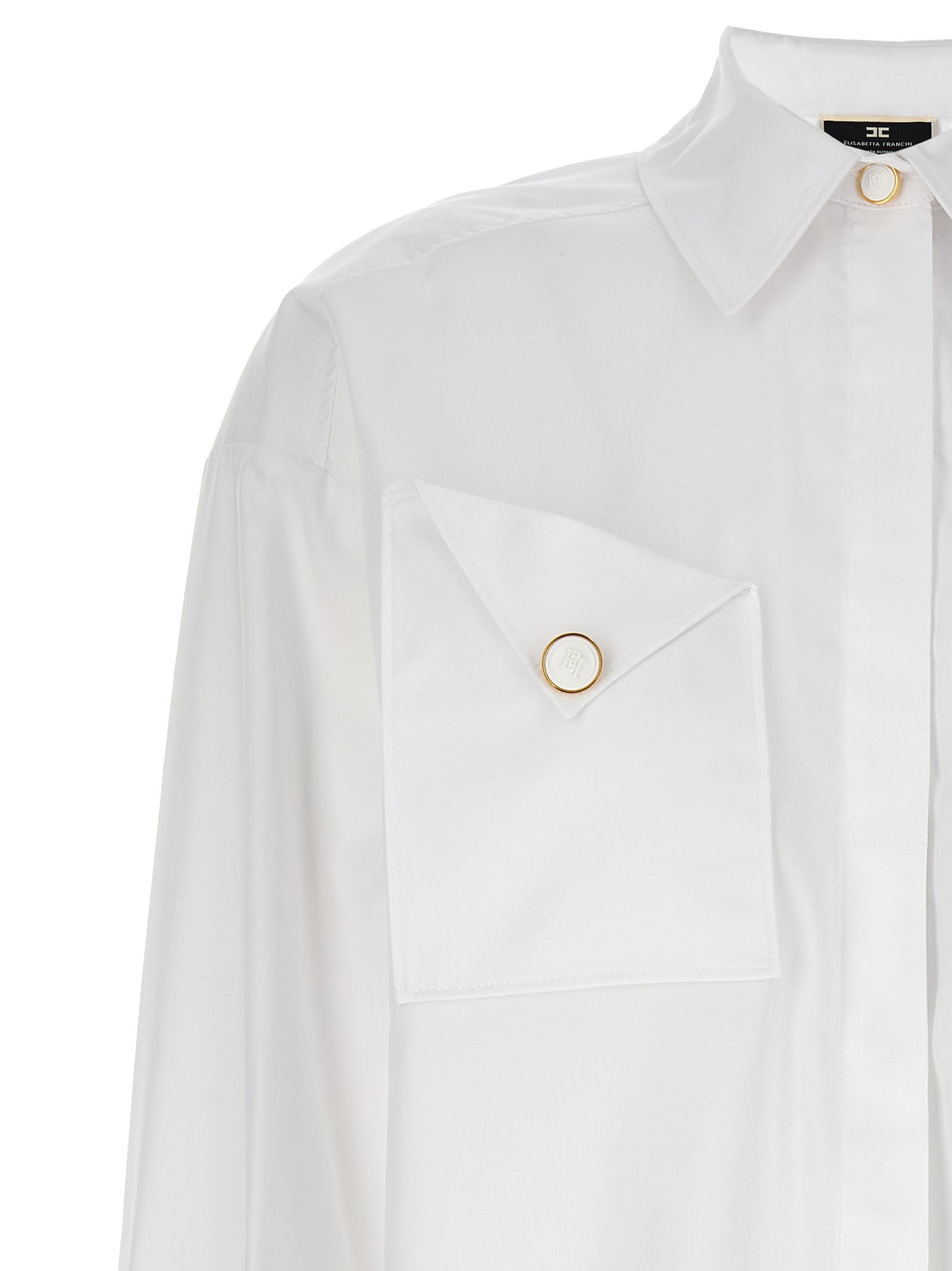 Shop Elisabetta Franchi Pocket Shirt  In White