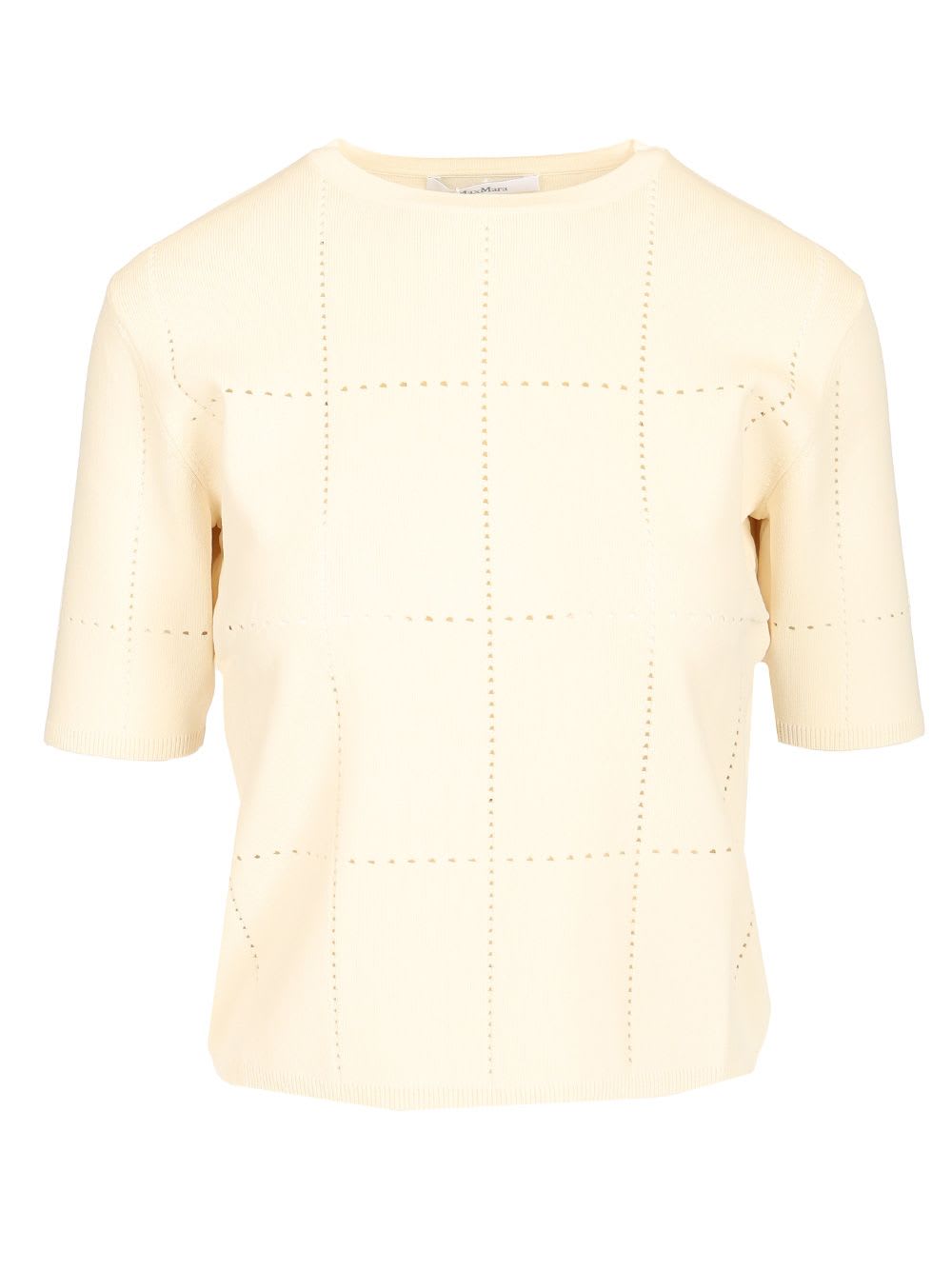 Max Mara Viscose Crepe Crop Top T-shirt White