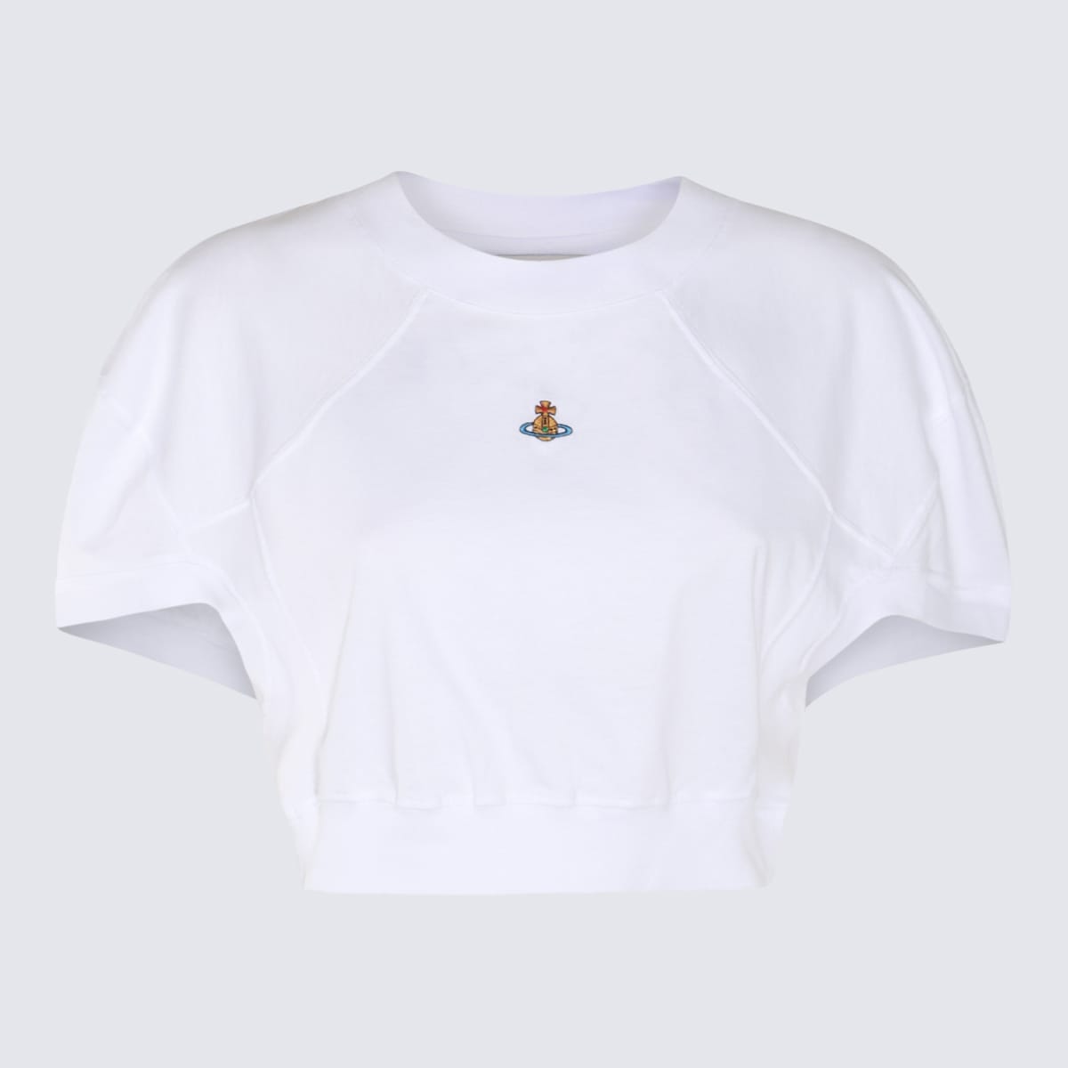 Vivienne Westwood White Cotton Orb Cropped T-shirt