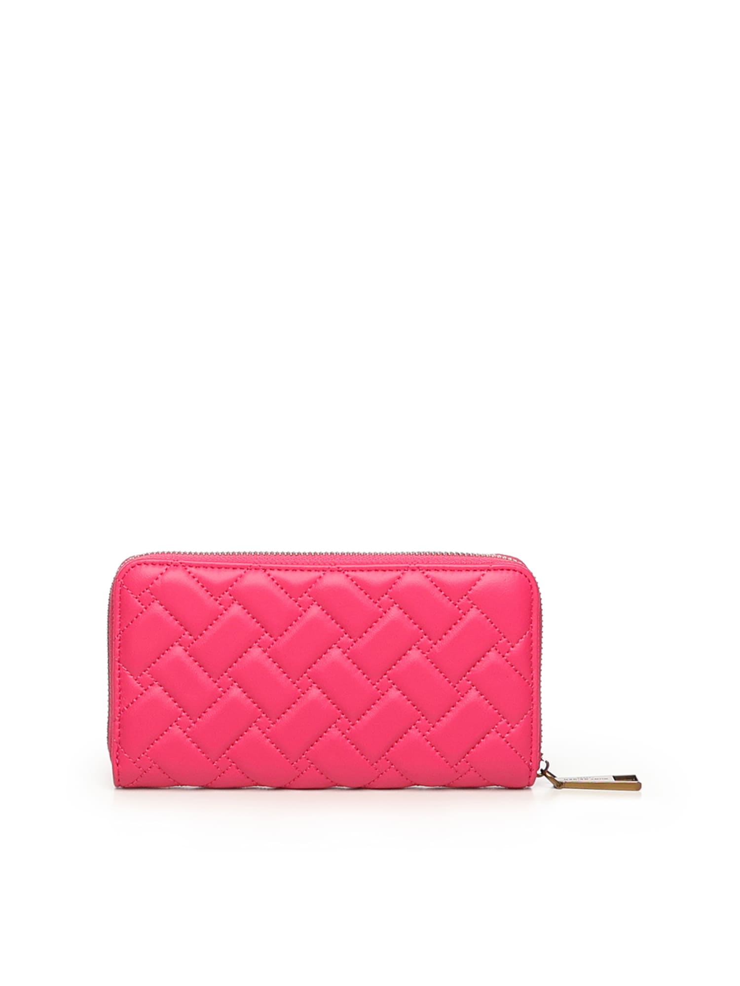 Kurt Geiger Quilted Emblem Wallet In Pink