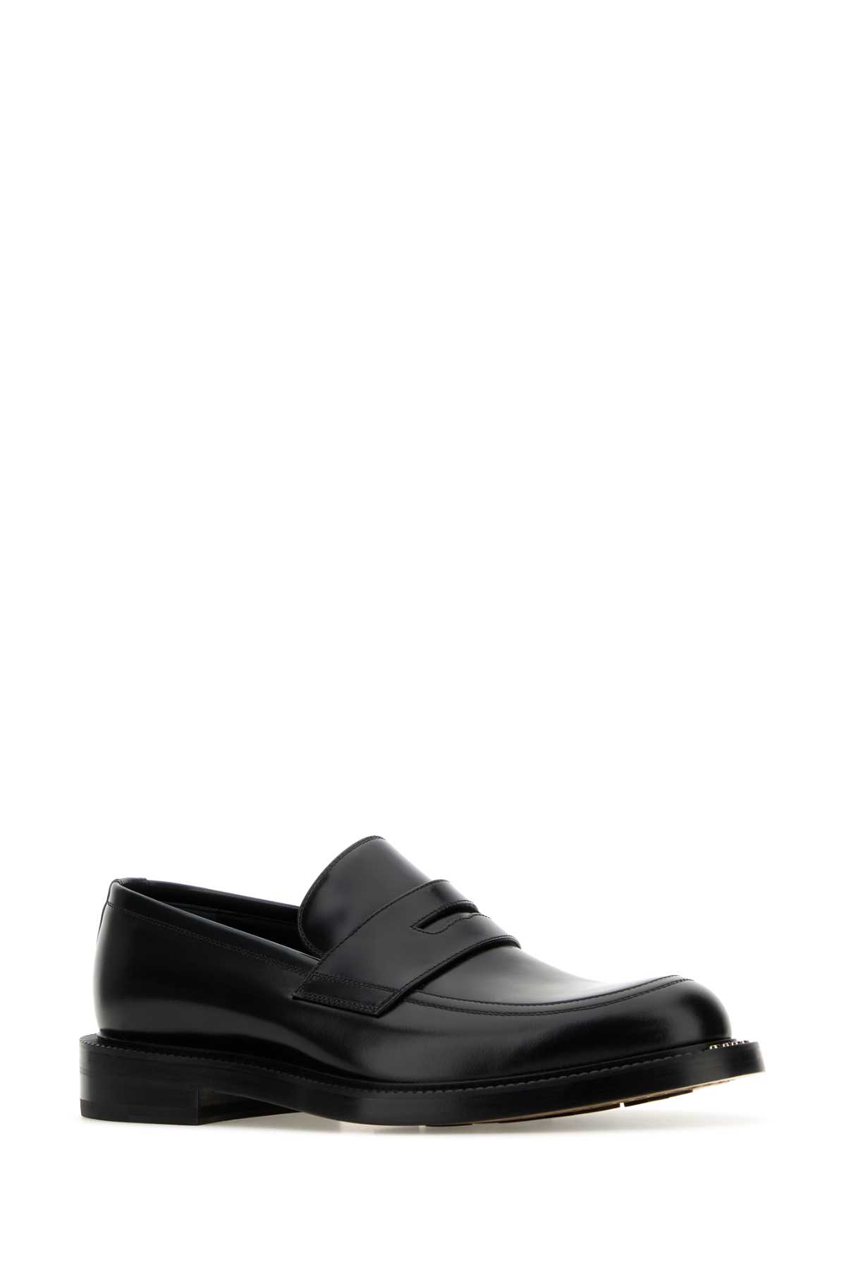 Shop Gucci Black Leather Loafers In Neronero