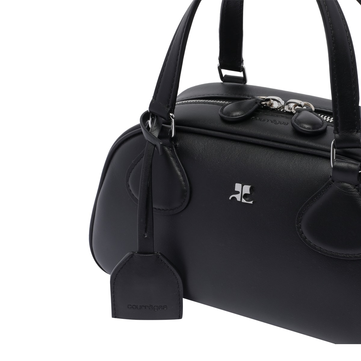 Courrèges Courreges Pre Friday Leather Bowling Bag In Black