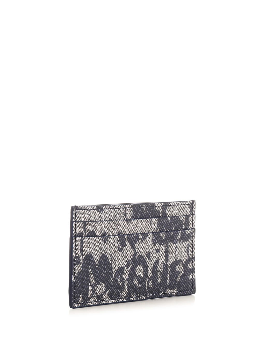 Shop Alexander Mcqueen Mcqueen Graffiti Card Holder In Blue