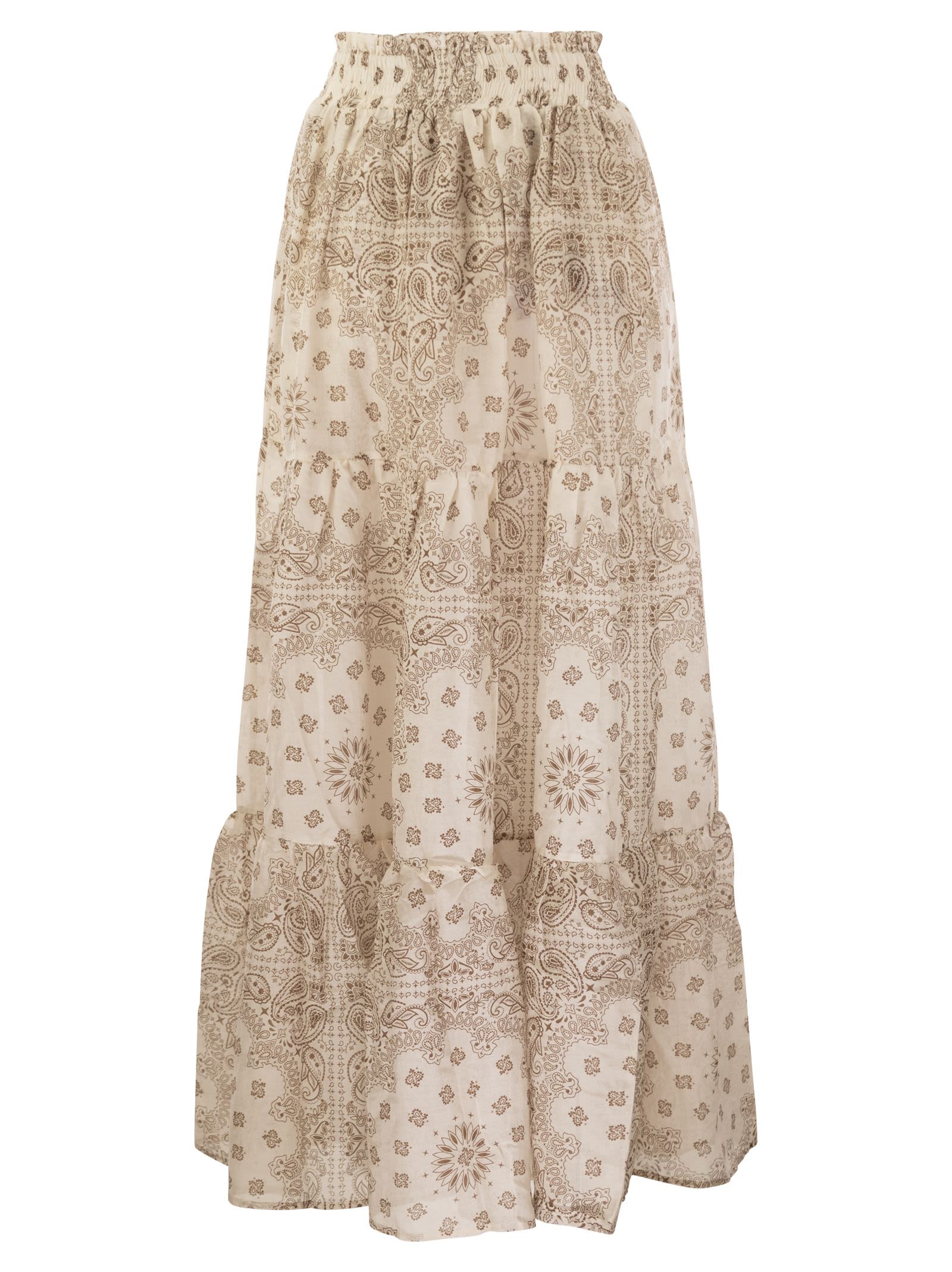 MC2 SAINT BARTH CHEYENNE - LONG SKIRT IN COTTON AND SILK.
