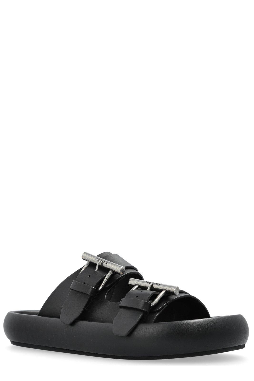 ALEXANDER MCQUEEN DOUBLE BUCKLE SLIP-ON SLIDES 