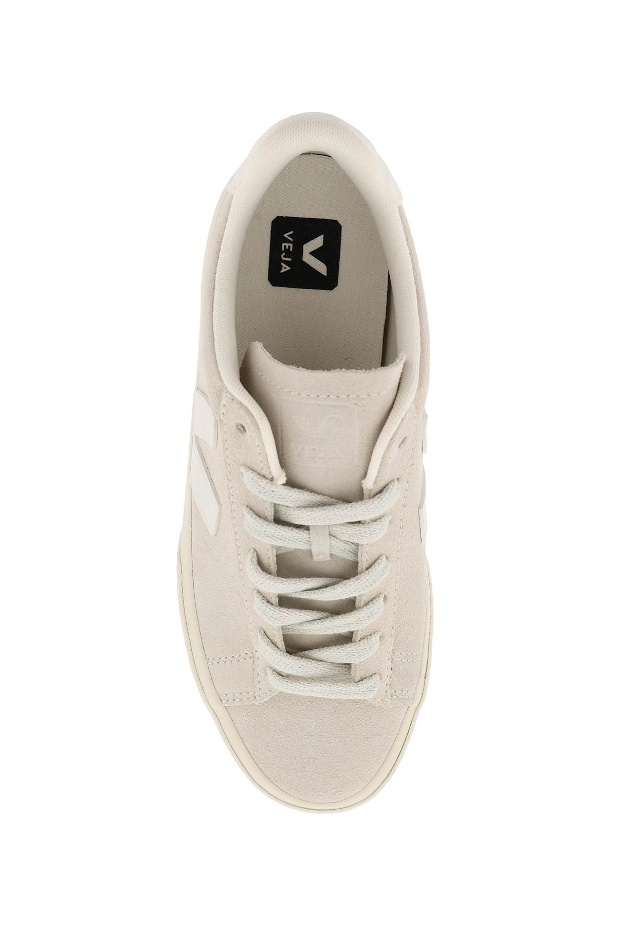 Shop Veja Chromefree Leather Campo Sneakers In Natural White (grey)