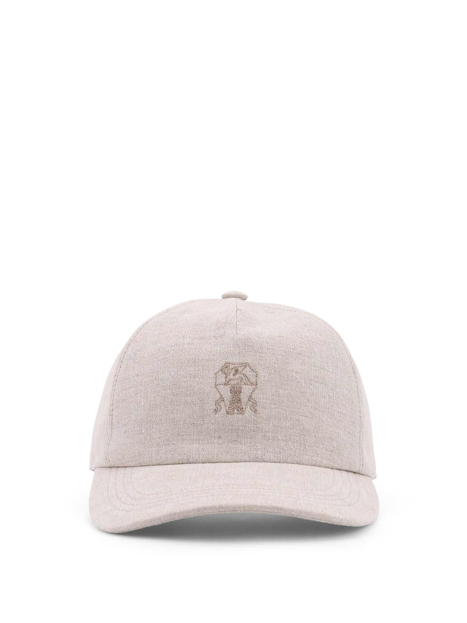 Brunello Cucinelli Linen Blend Baseball Hat With Logo Embroidery