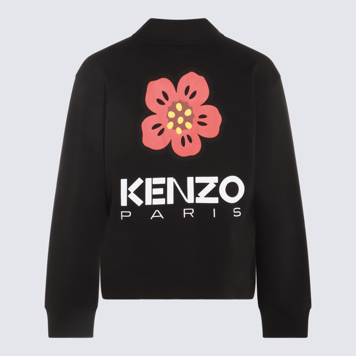 Shop Kenzo Black Multicolour Cotton Blend Cardigan