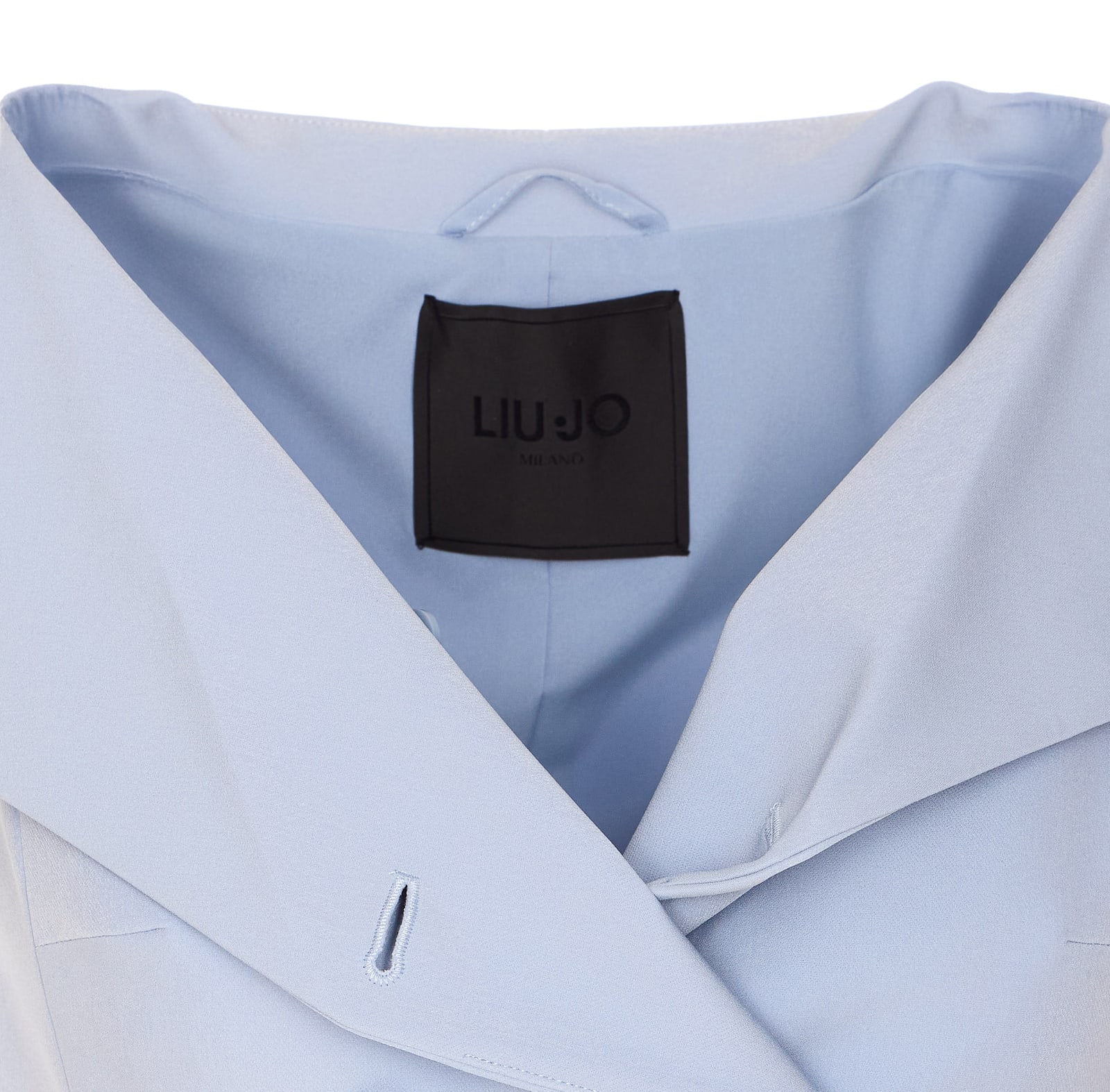 Liu •jo Liu Jo Sky Blue Jacket With Structured Silhouette And Peplum Hem In Blue