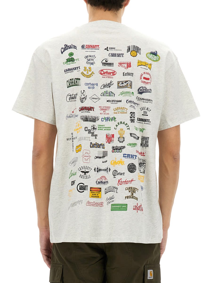Carhartt Contact Sheet Logo-print T-shirt In Grey