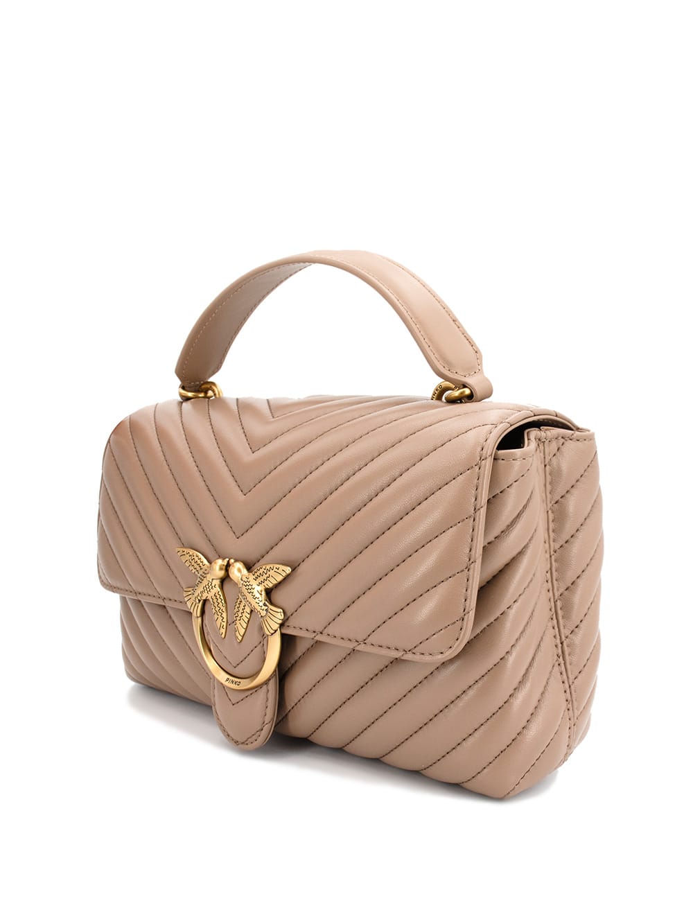 Shop Pinko Bag In Biscotto Zenzero Antique Gold