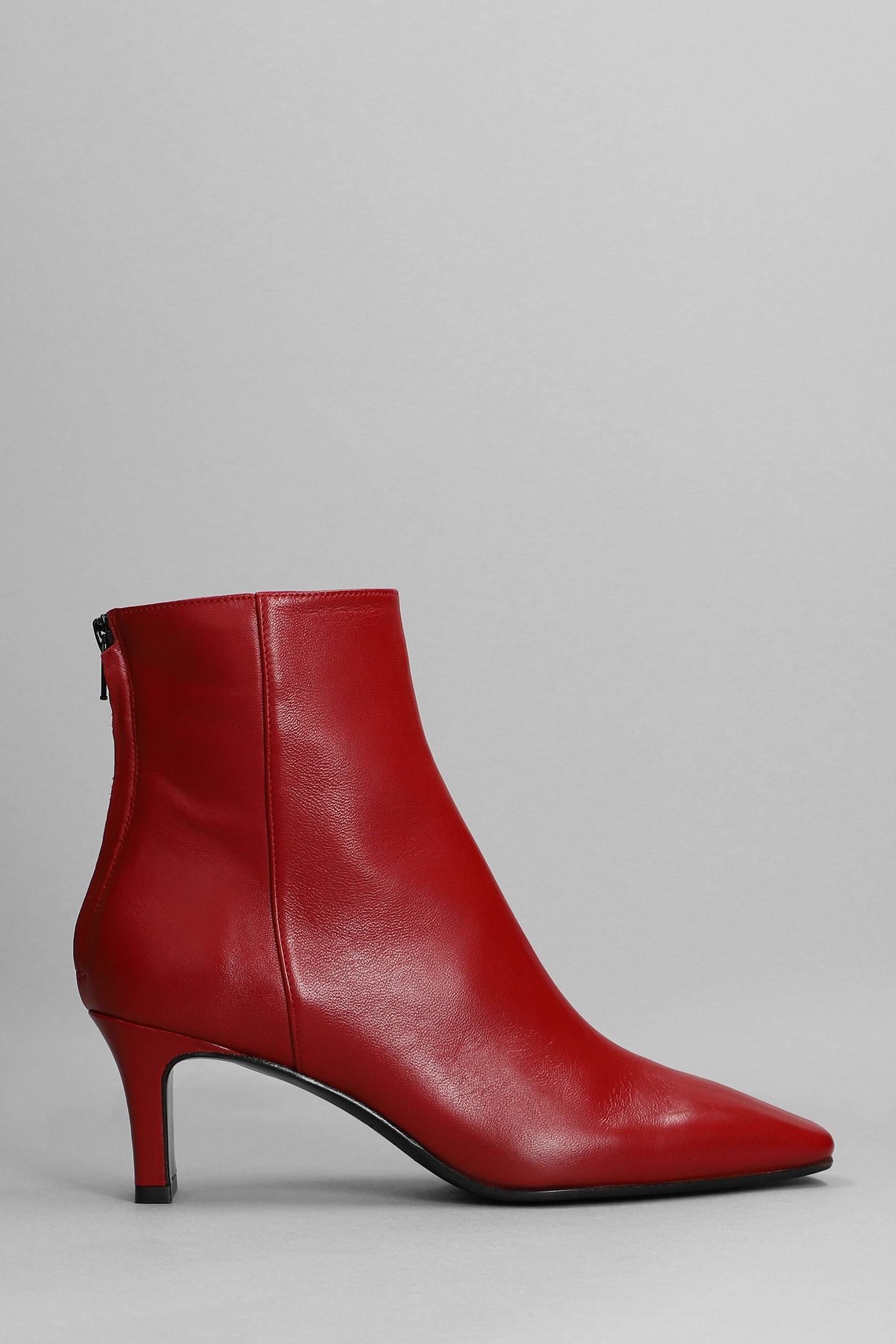 Fabio Rusconi High Heels Ankle Boots In Red Leather