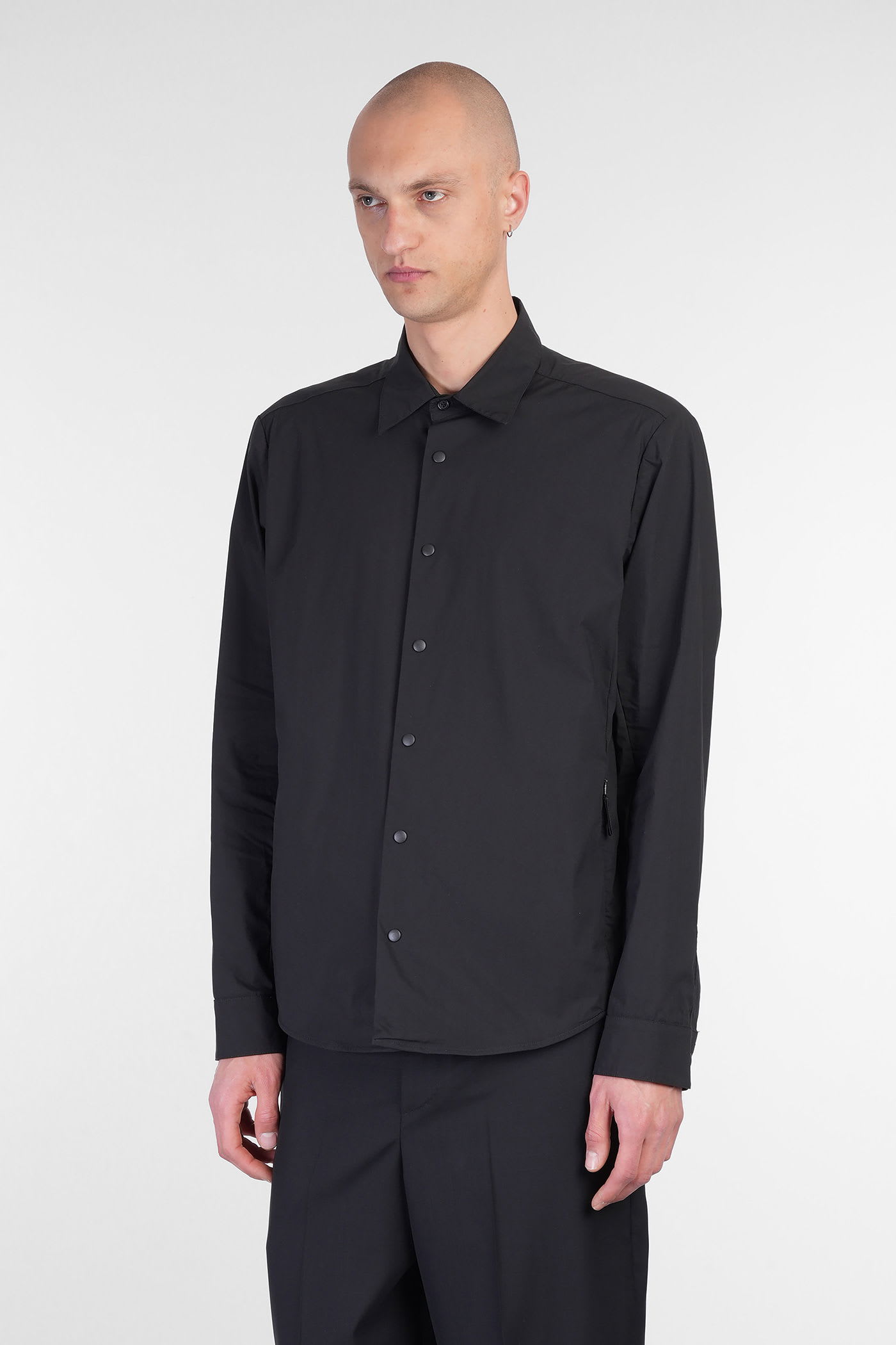 Shop Aspesi Arch Shirt In Black Cotton