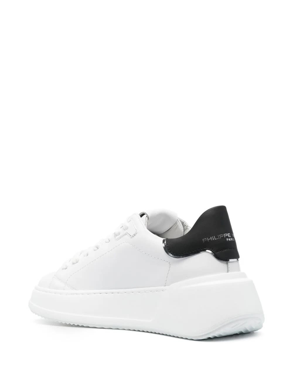 Shop Philippe Model Tres Temple Sneakers - White And Black