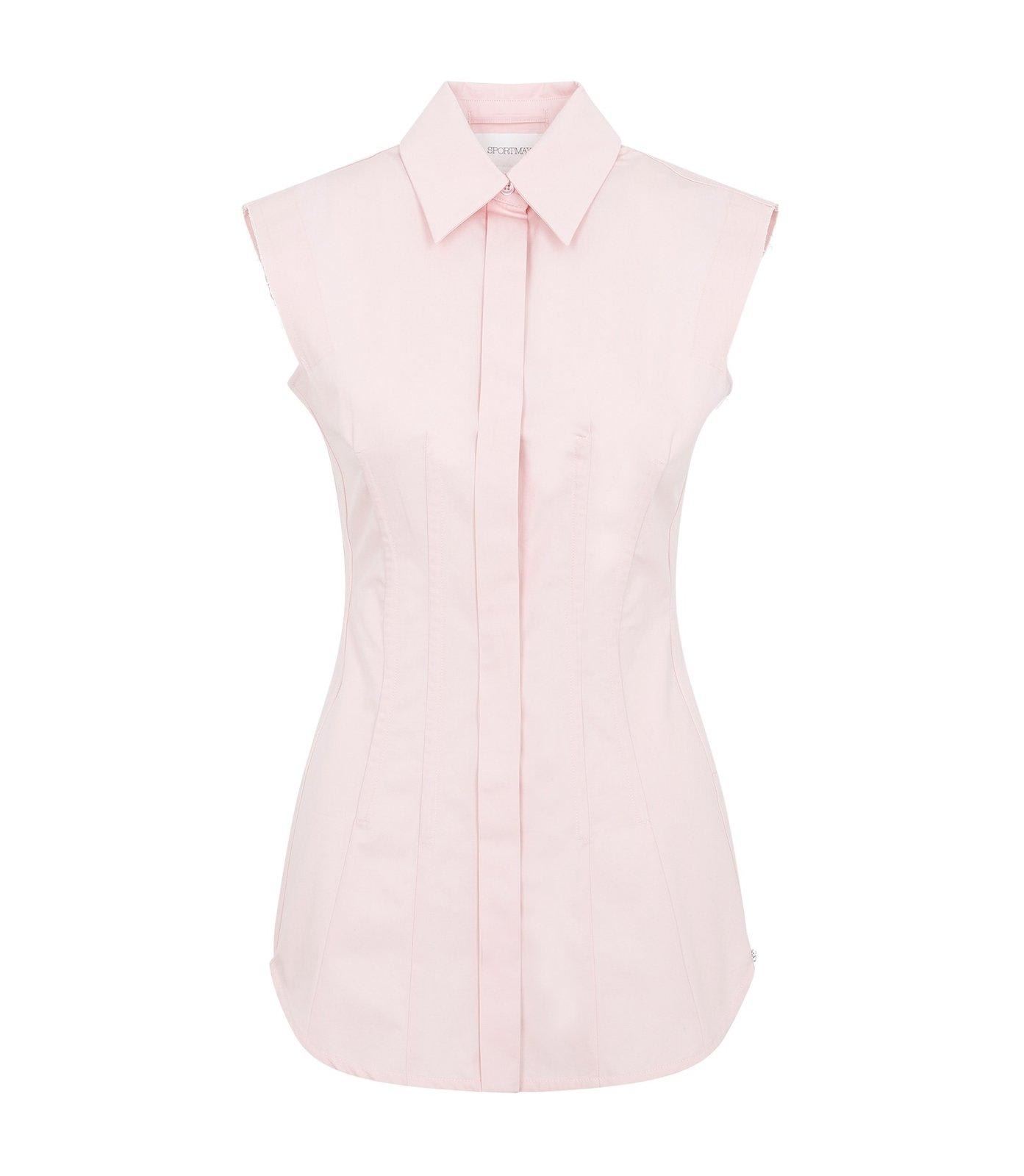 SPORTMAX BUTTONED SLEEVELESS SHIRT 