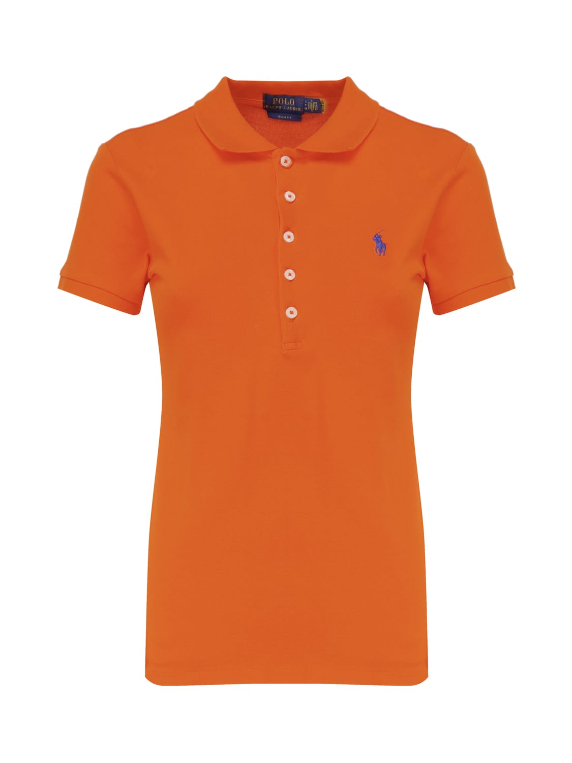 Shop Polo Ralph Lauren Slim Polo Shirt With Embroidery In Orange
