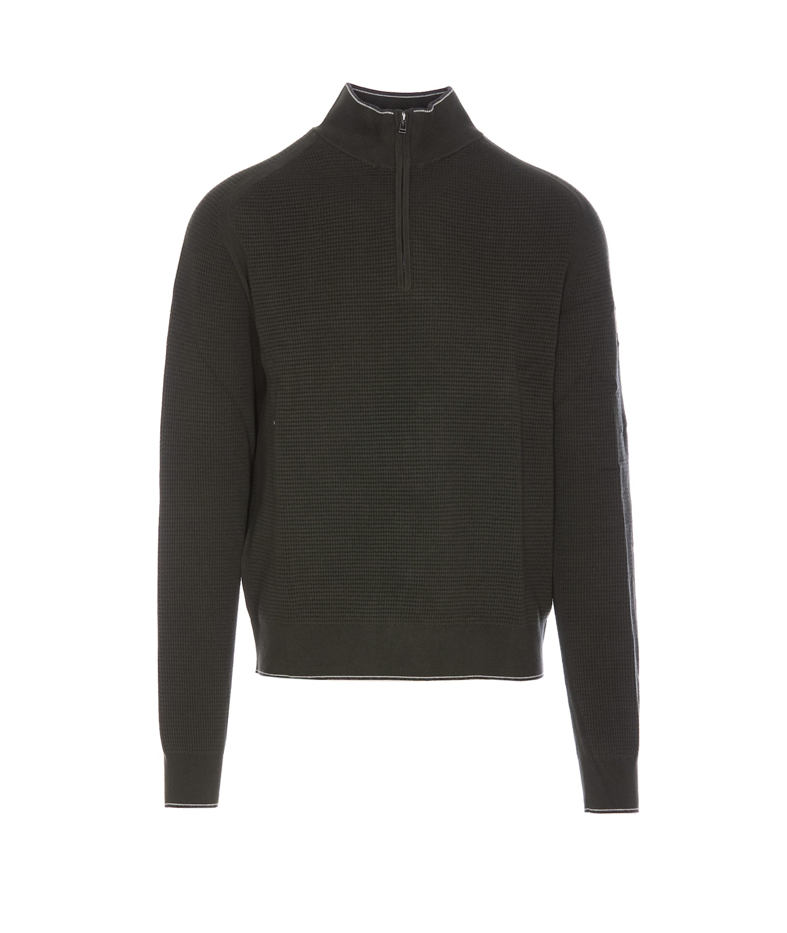 Shop Belstaff Cole Quarter Zip Sweater In Green