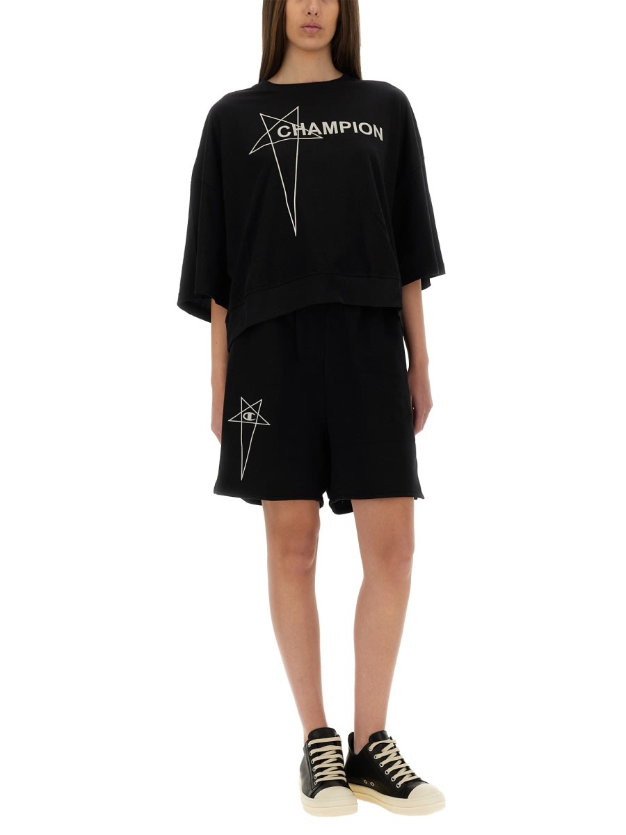 Rick Owens X Champion Shorts With Logo