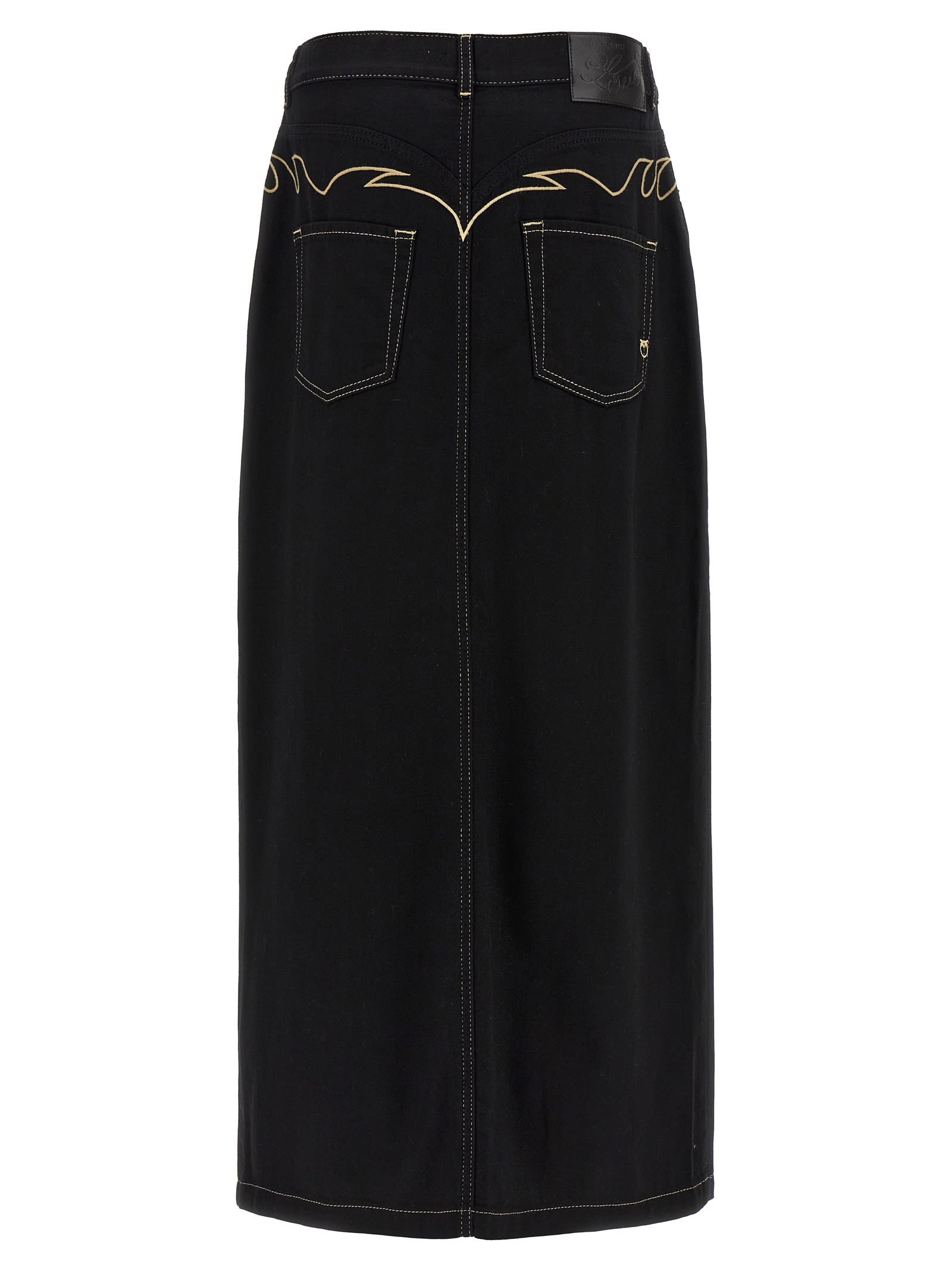 Shop Pinko Maxi Slit Skirt In Black