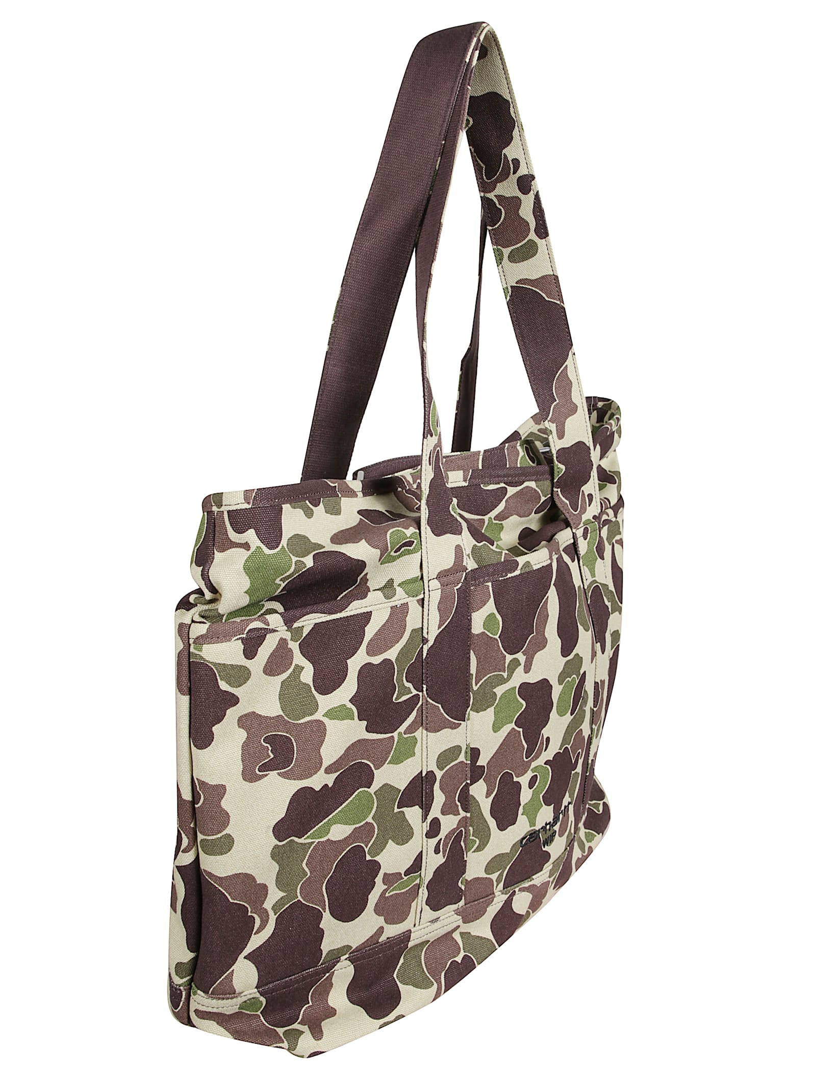 Carhartt Tote Shoulder Bag With Logo In Brown