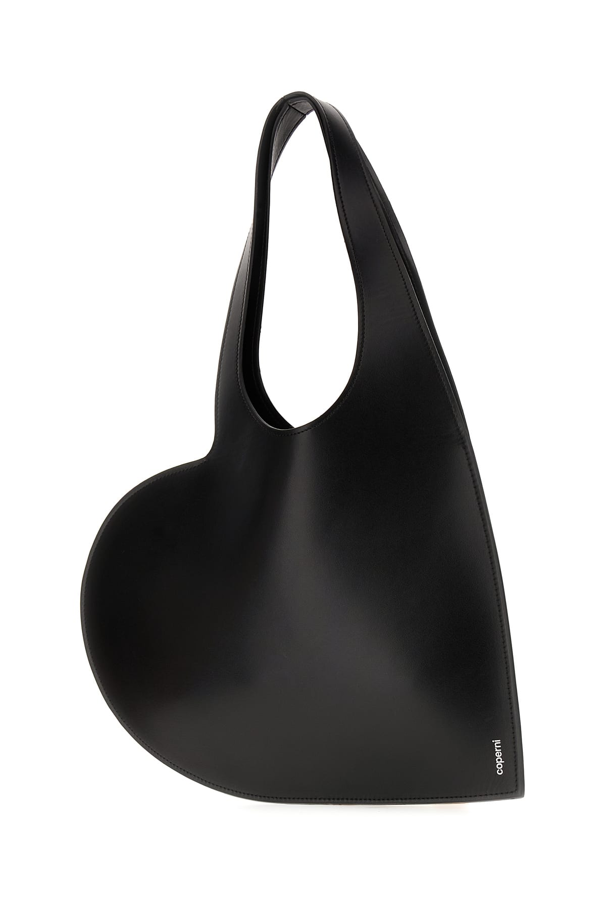 Shop Coperni Black Leather Mini Heart Handbag