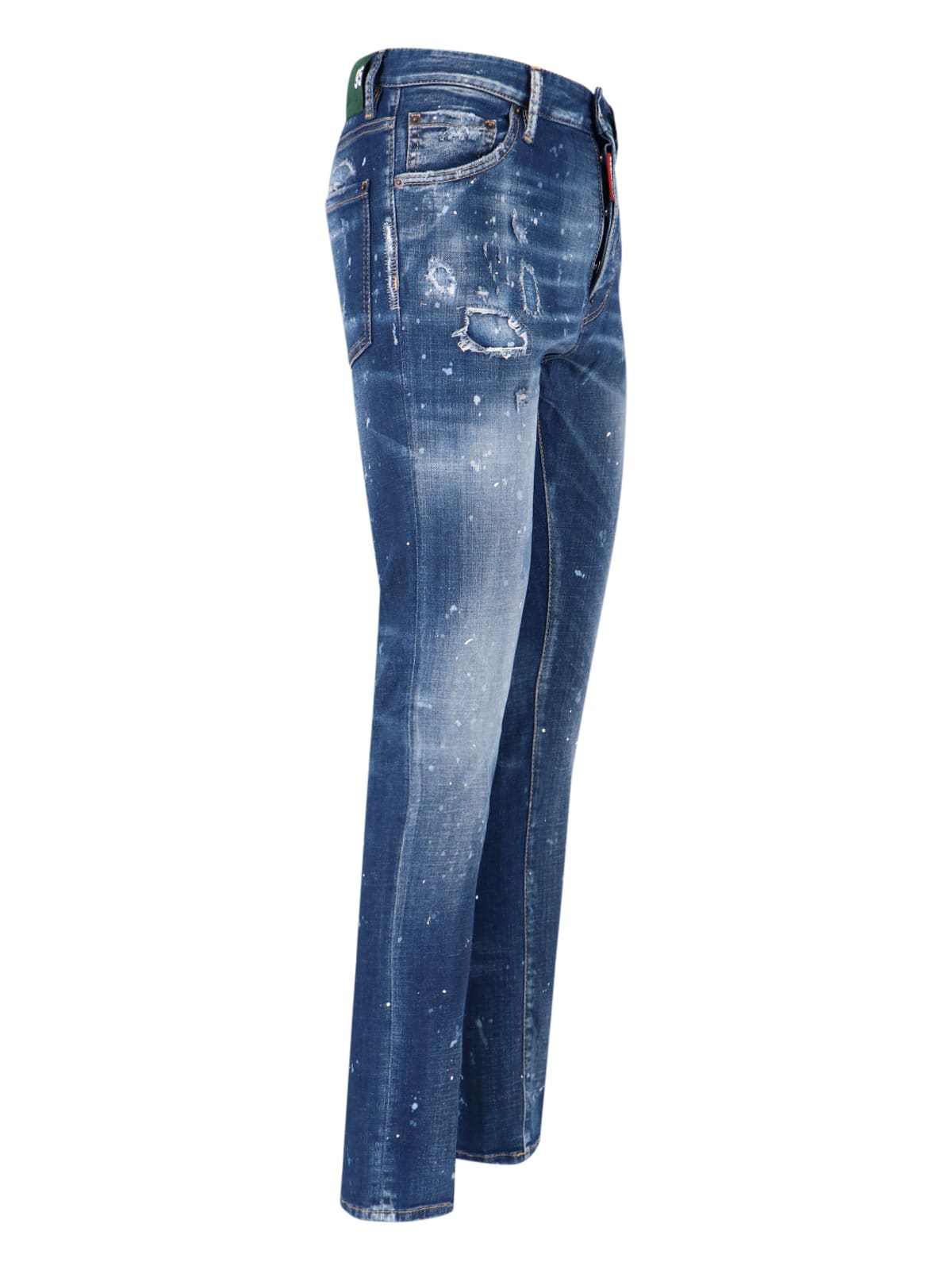 Dsquared2 Straight Leg Trousers Distressed Styling In Blue