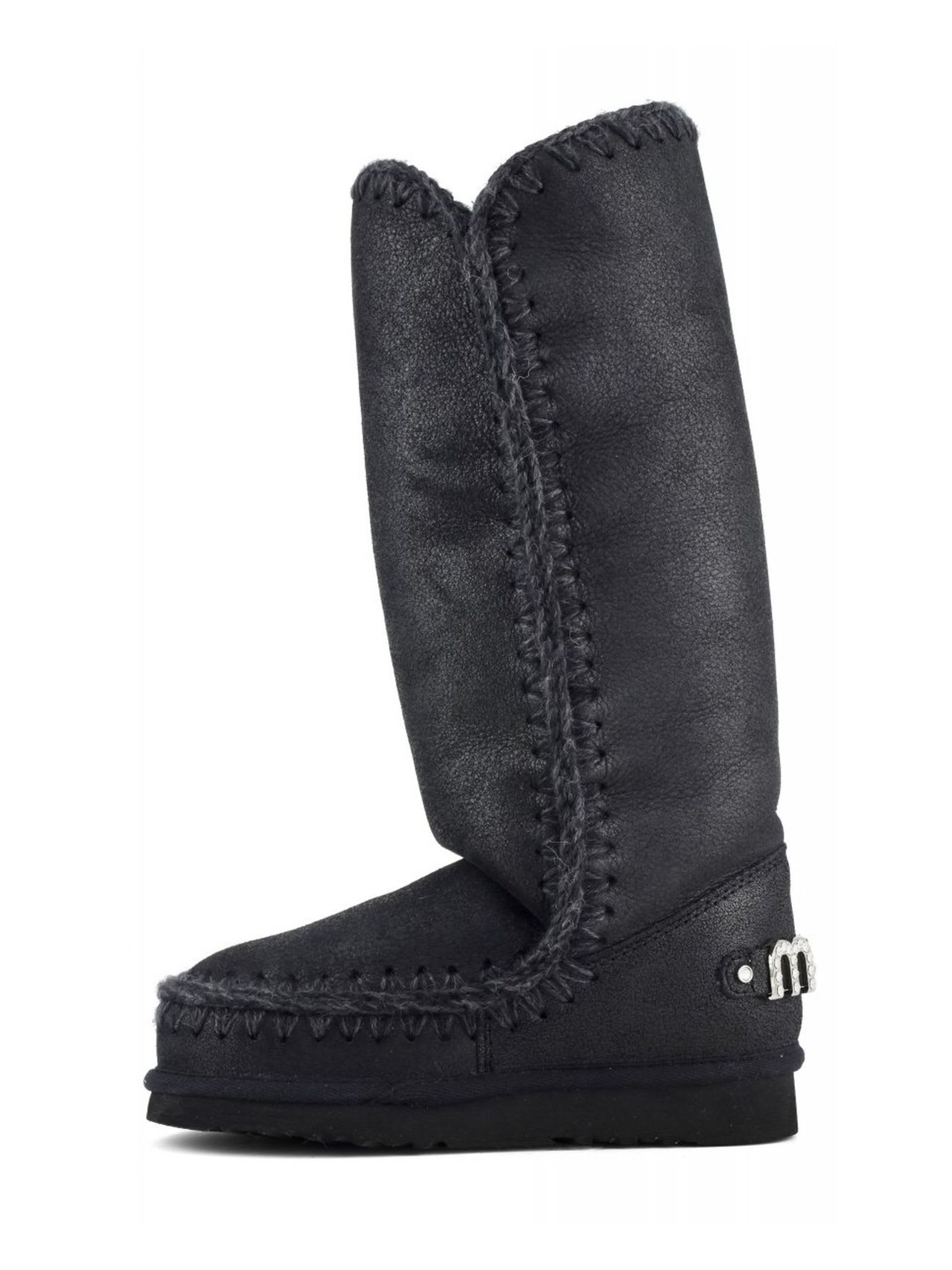 MOU CRACKED BLACK SHEEPSKIN ESKIMO 40