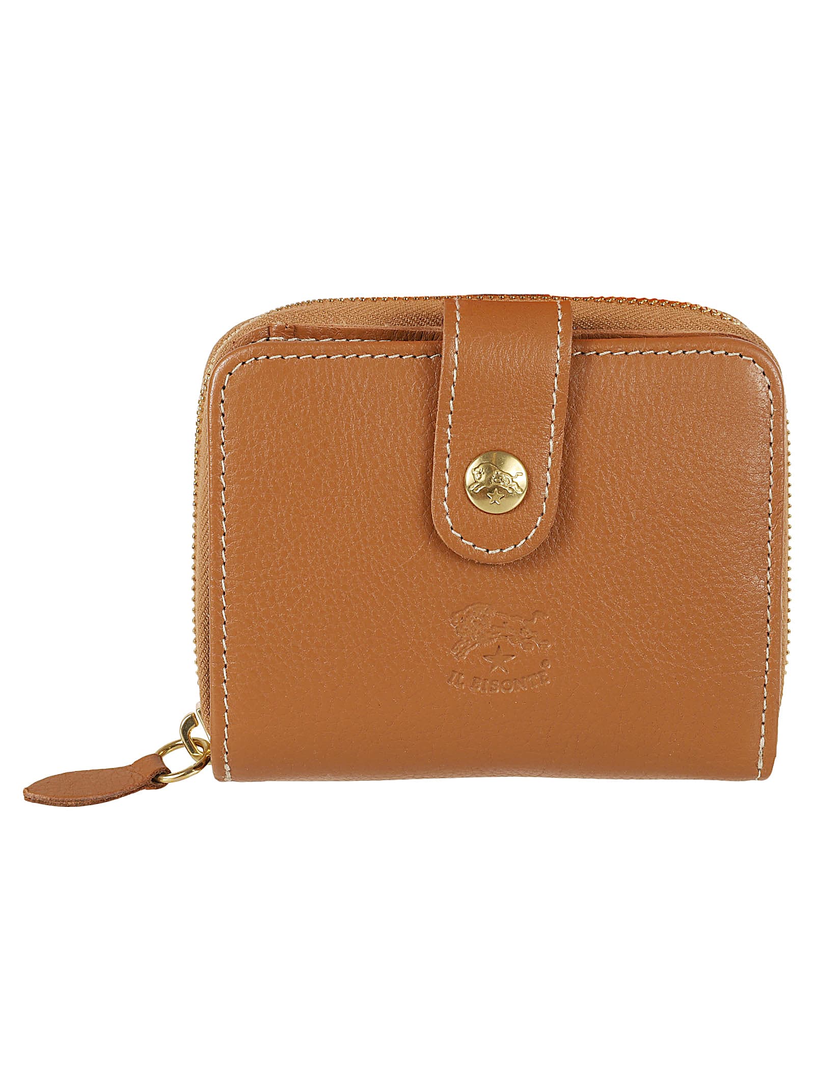 Shop Il Bisonte Zip-around Logo Stamp Medium Wallet In Gianduia