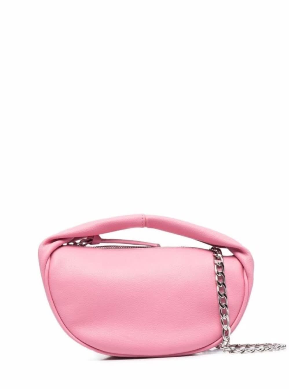 BY FAR Baby Cush Pink Leather Handbag