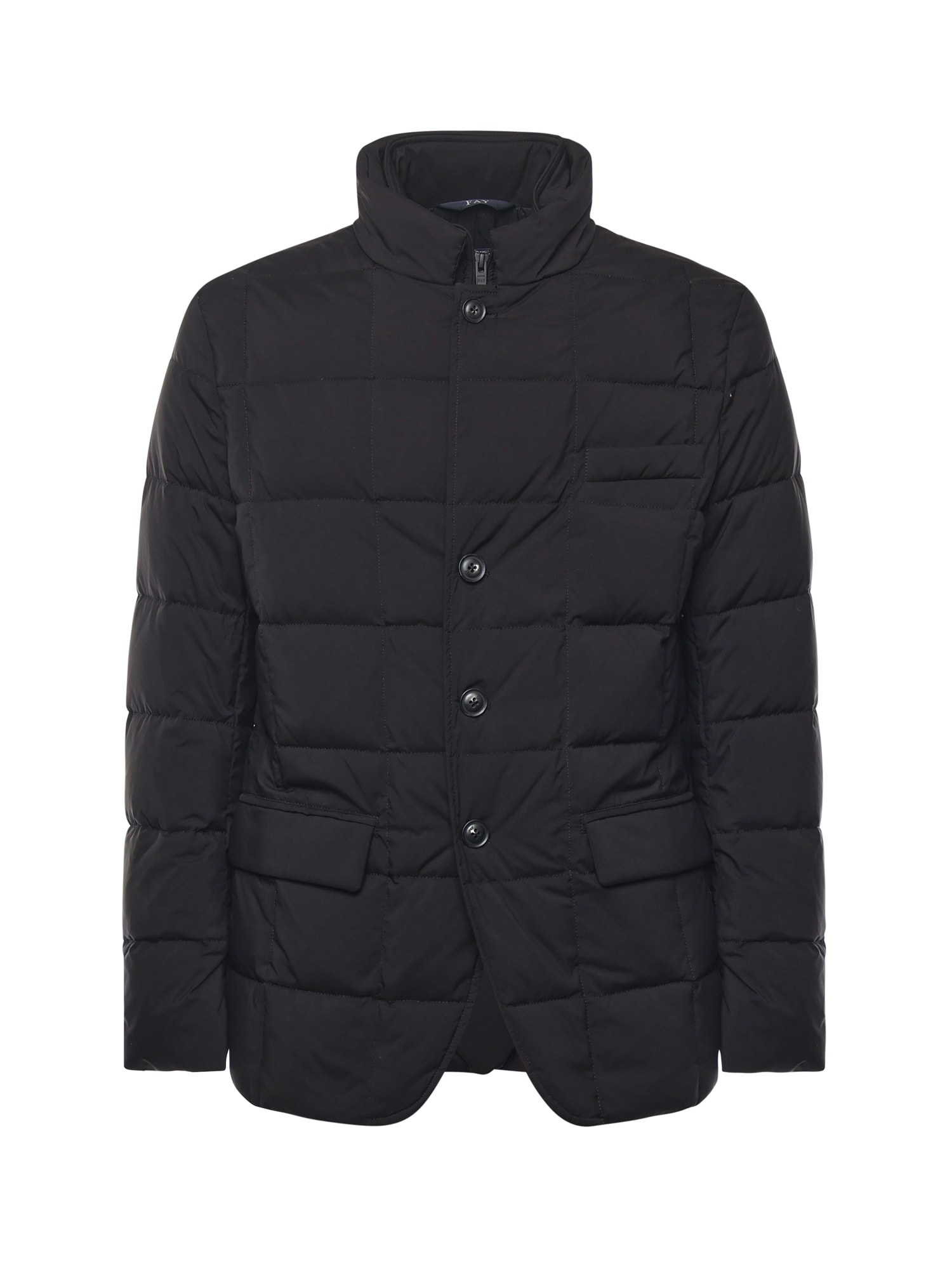 Fay Short Padded Down Jacket In Black
