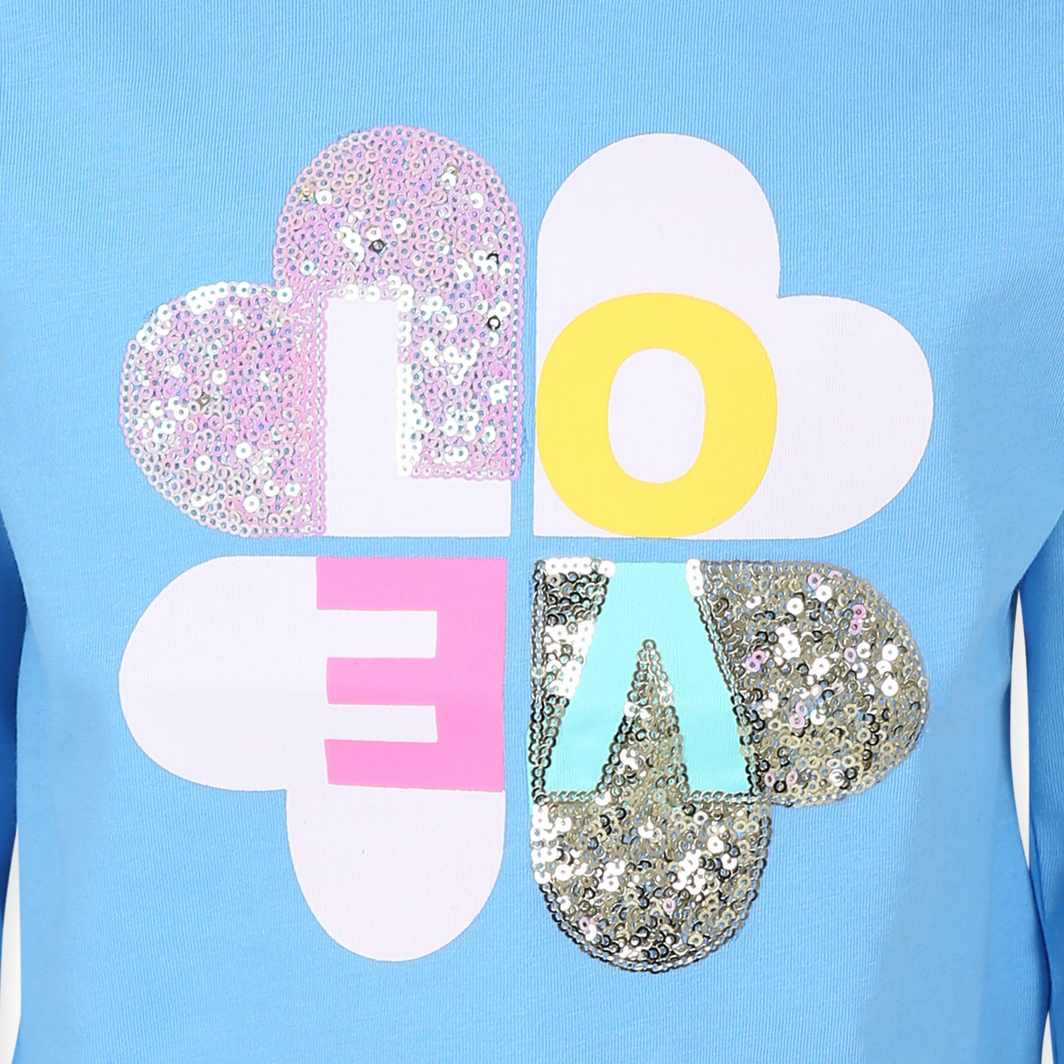 Billieblush Slogan-print T-shirt In Light Blue