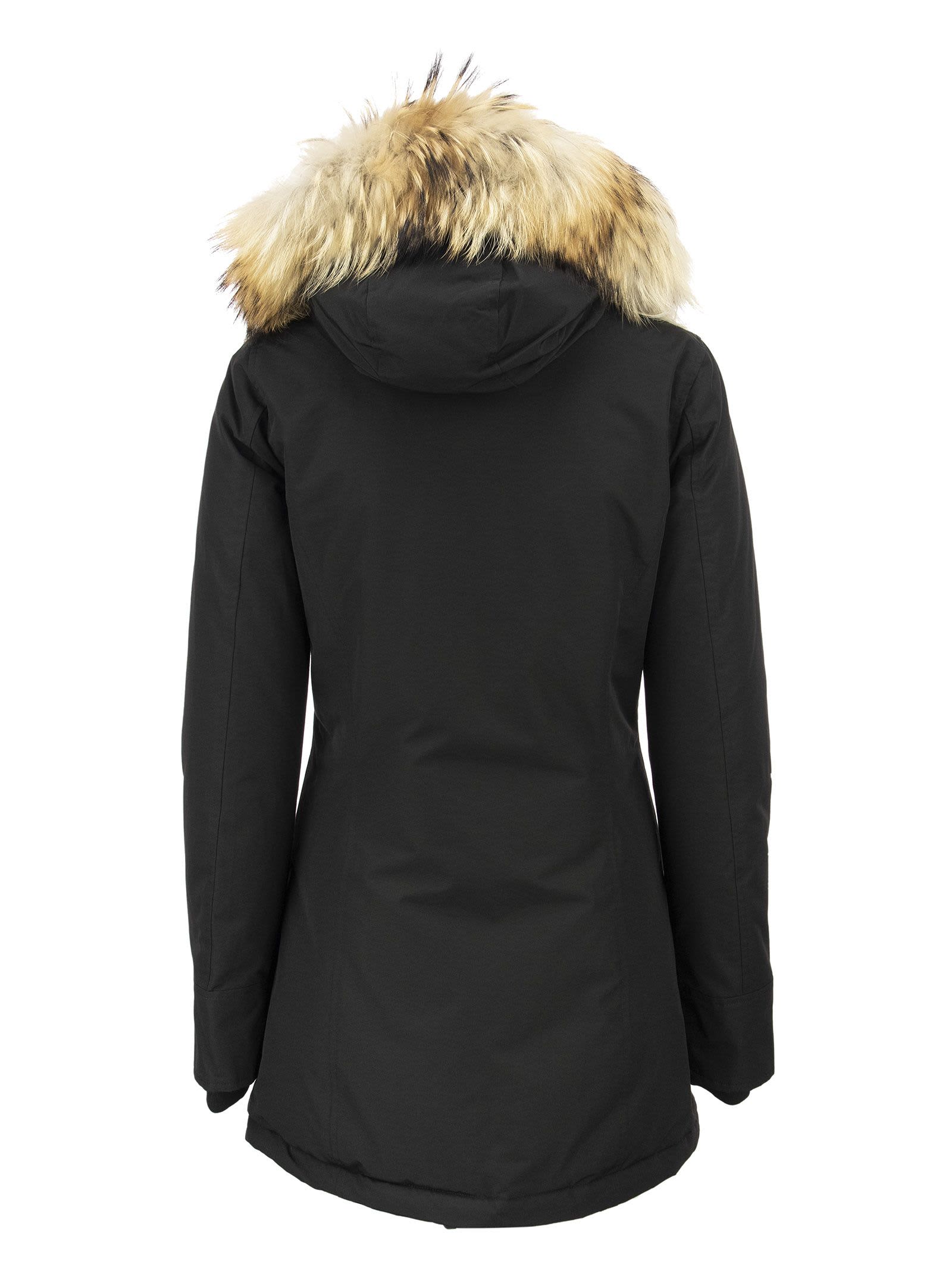 Shop Woolrich Arctic Parka Fur Racoon In Blk Black