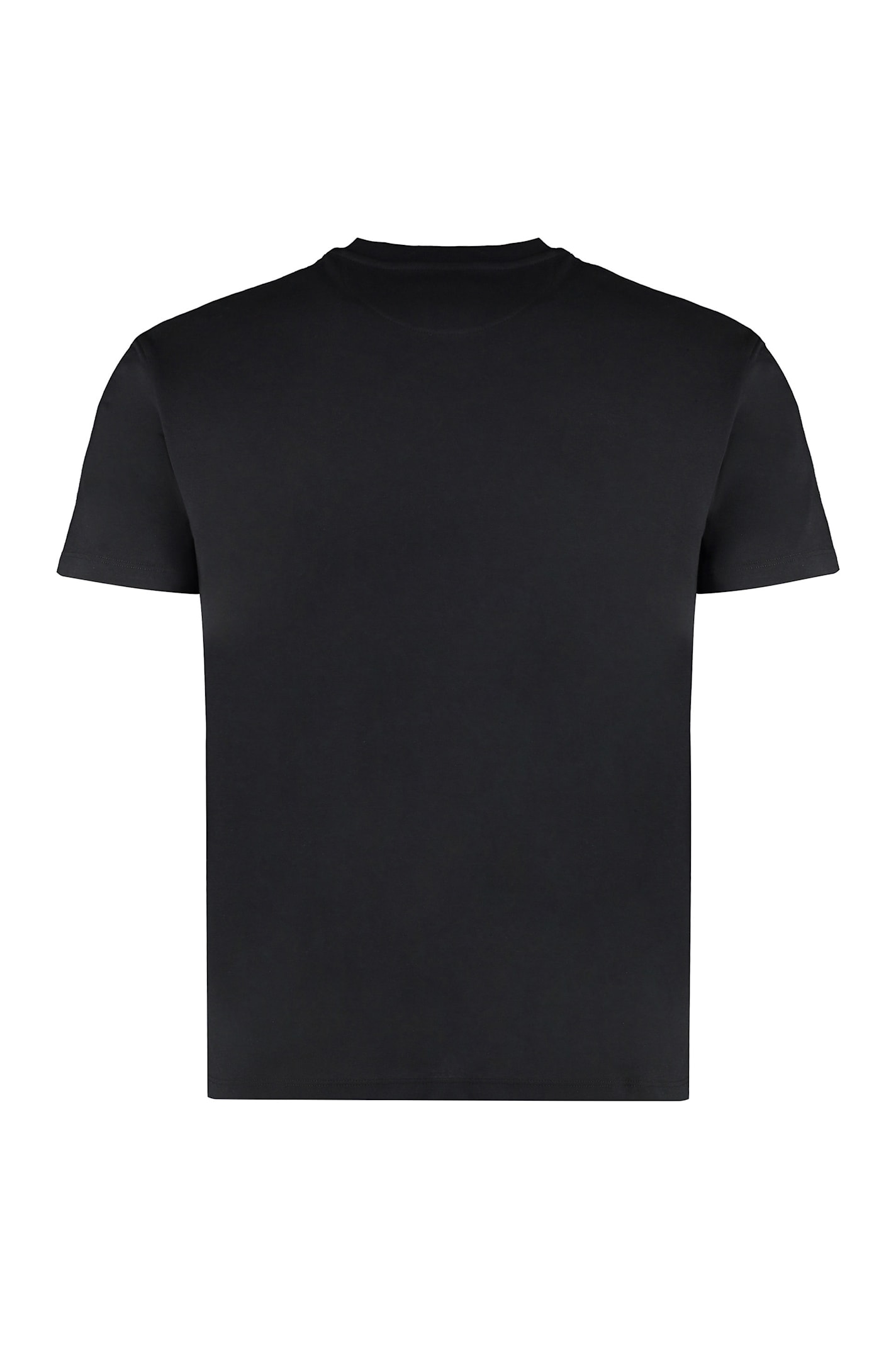 Shop Valentino Cotton Crew-neck T-shirt In Black