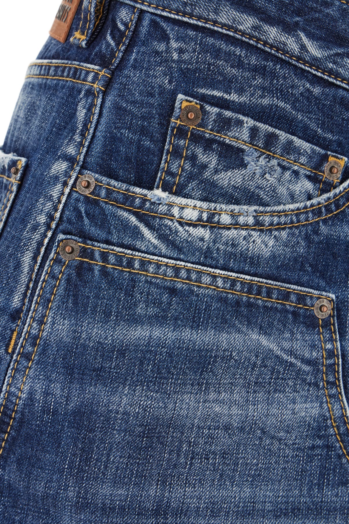 Dsquared2 Carpenter Denim Bermuda Shorts In Navy Blue