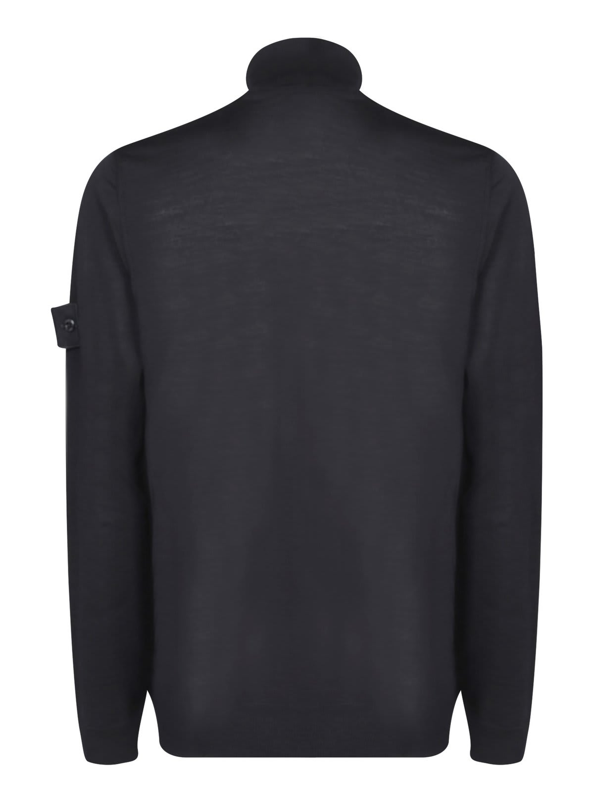 Shop Stone Island Turtleneck Logo Patched Pullover In Black