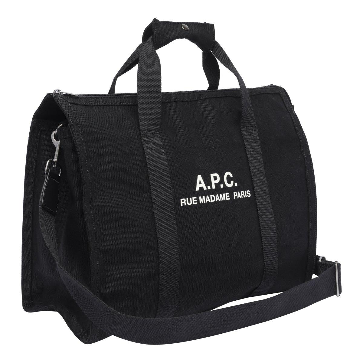 Shop Apc Logo Printed Tote Bag In Black