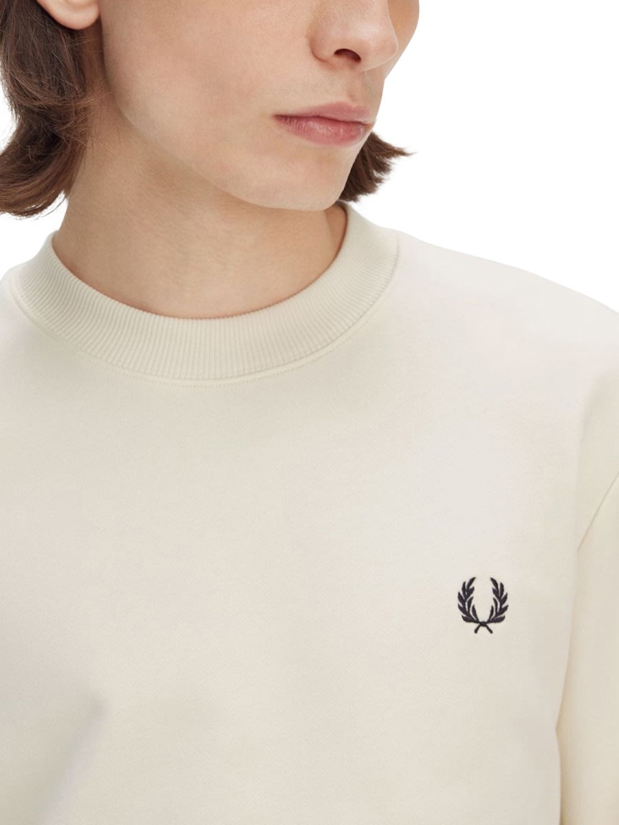 Fred Perry Sweatshirt With Logo In Ivory