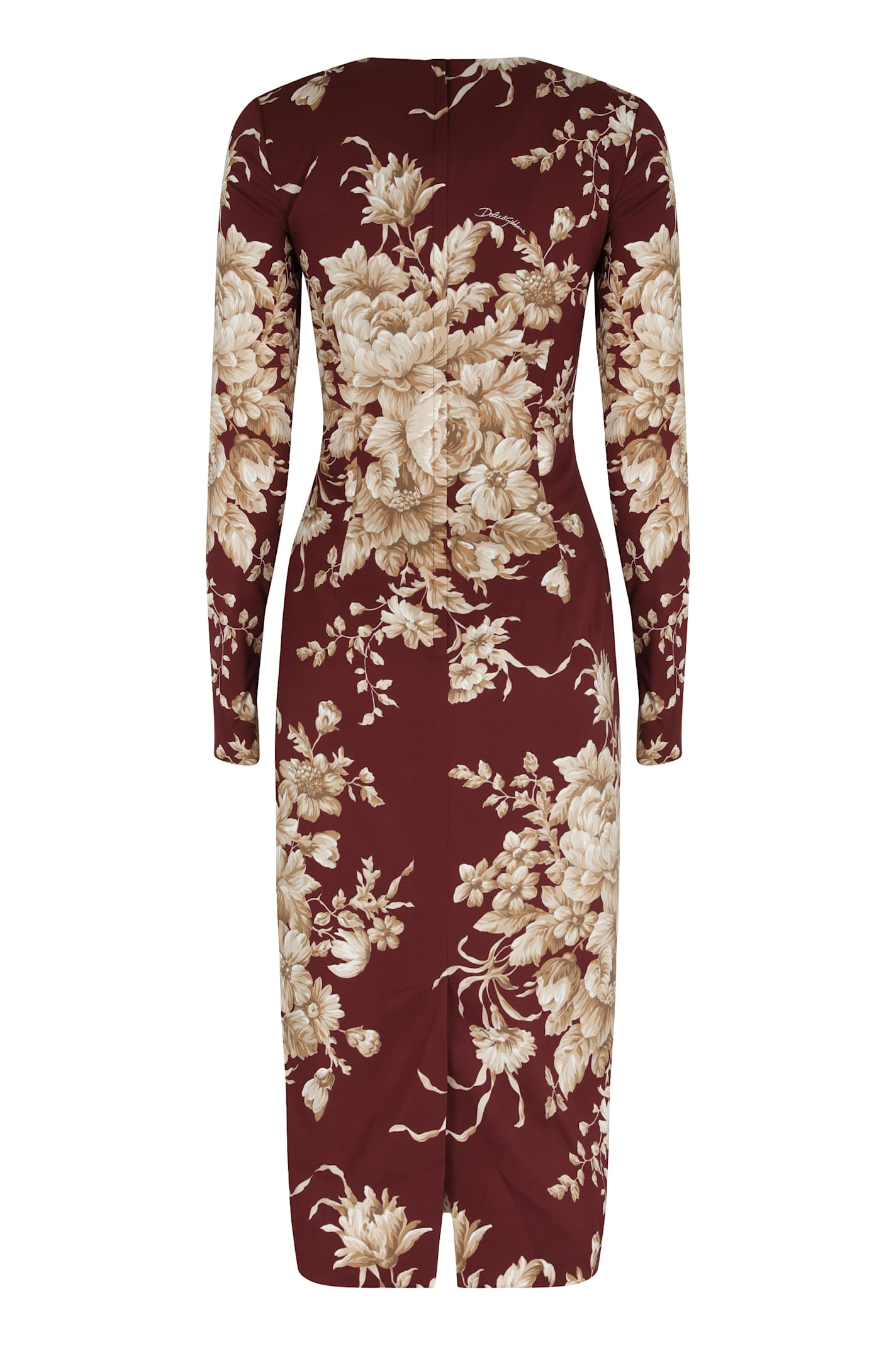 Dolce & Gabbana I Live In A Sheath Dress Made Of Silk Charmeuse. In Multi